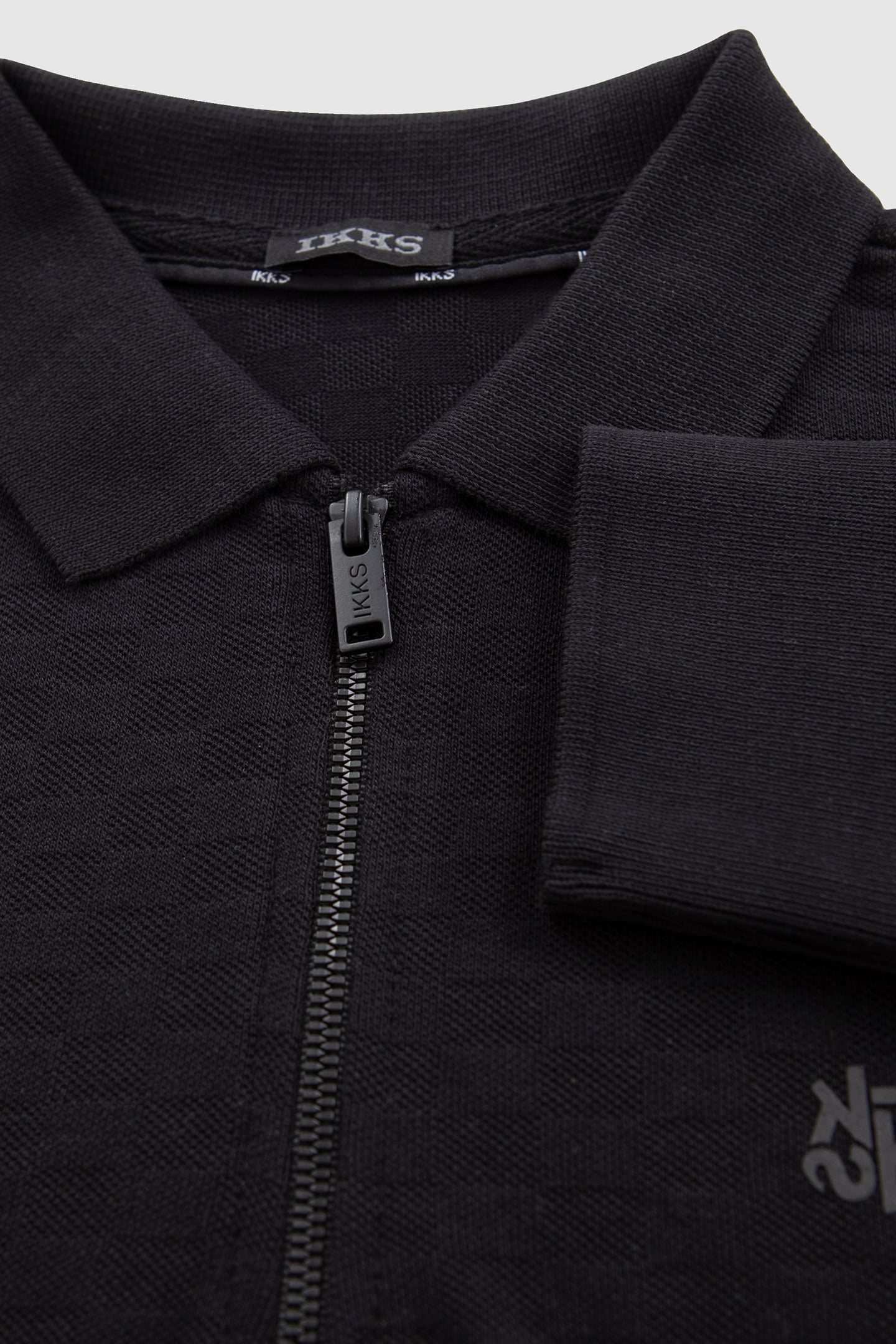 BOY'S BLACK ORGANIC COTTON CHECKERBOARD POLO SHIRT 6