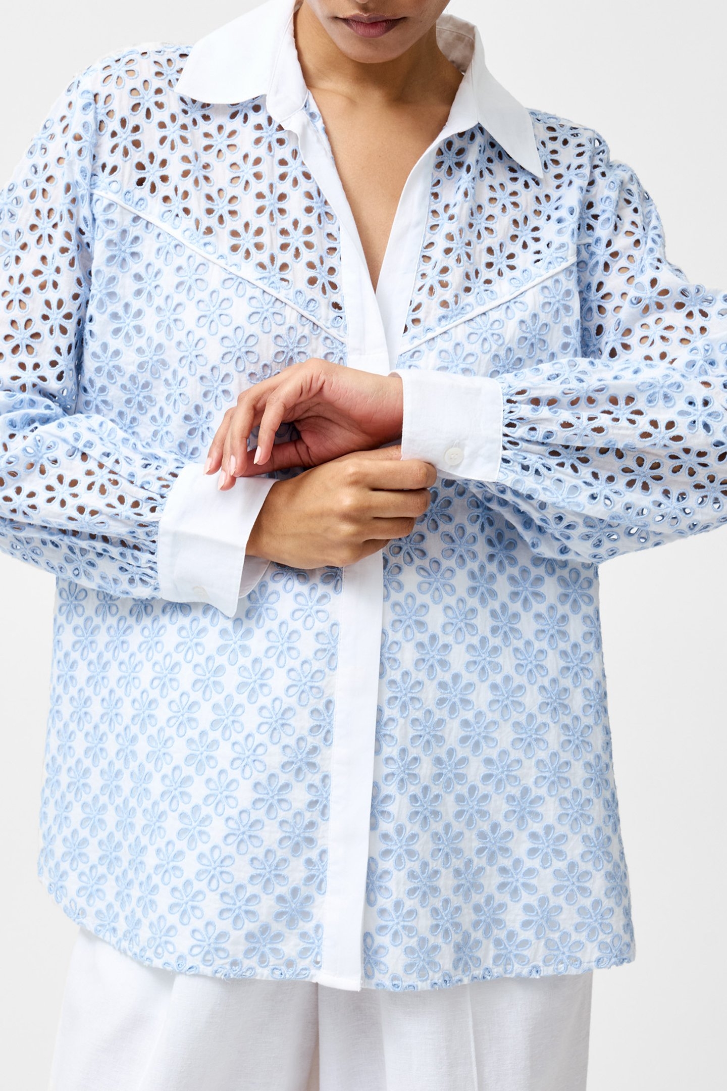 GALINA COTTON EMBROIDERED SHIR SKY BLUE 3