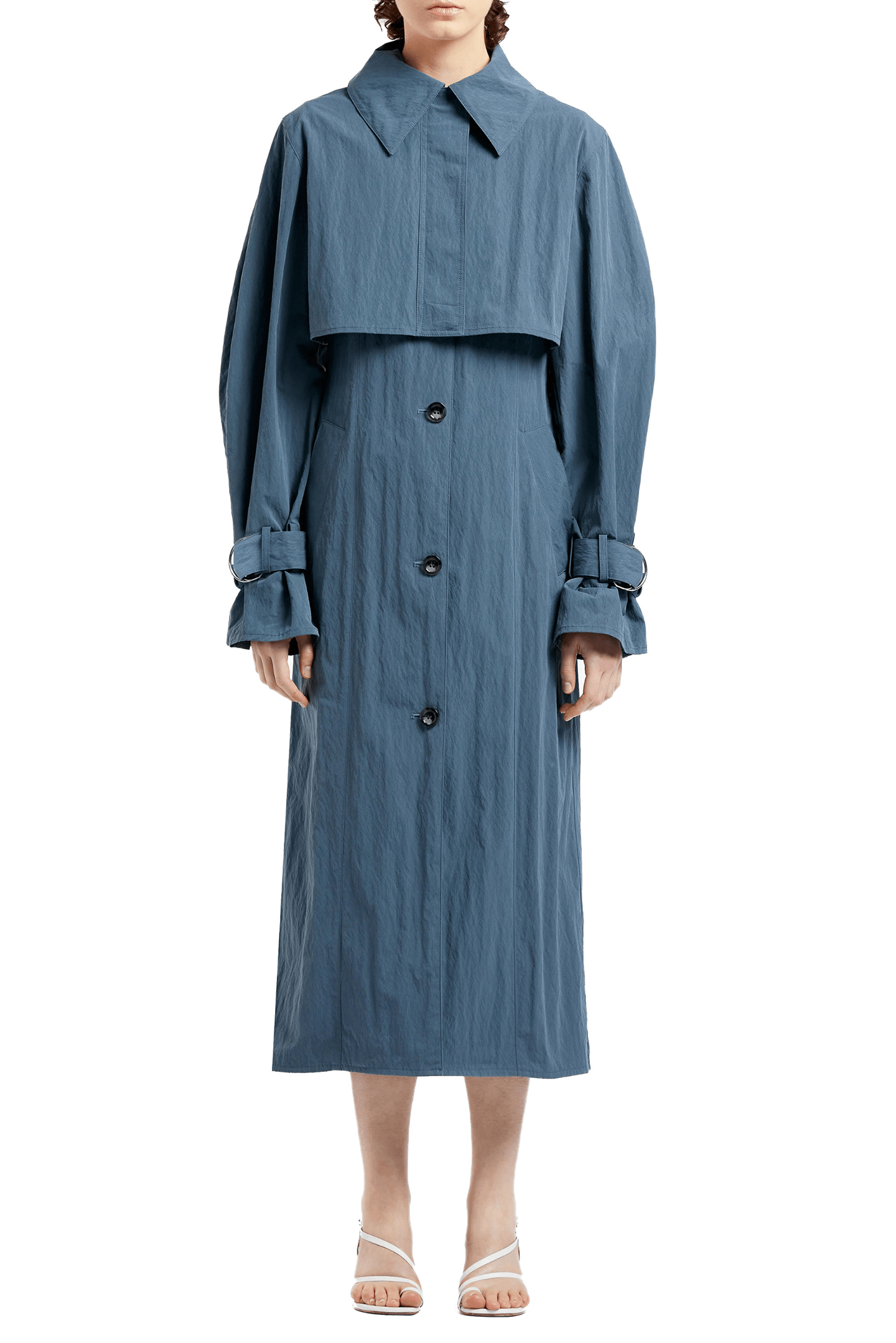WASHED COTTON COAT FADED NAVY 1