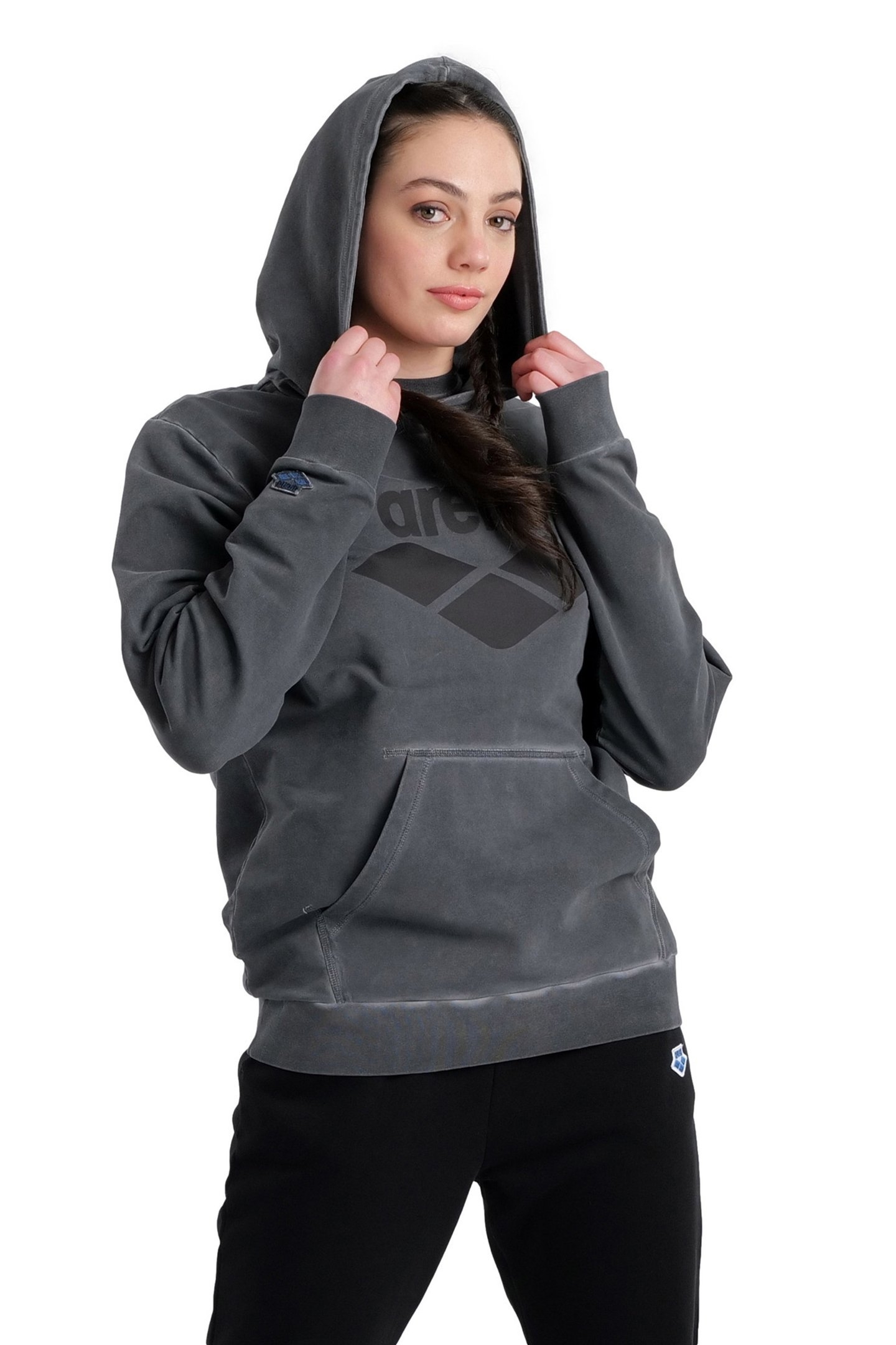 ARENA ICONS HOODIE SWEAT DELAVE BLACK WHITE 2