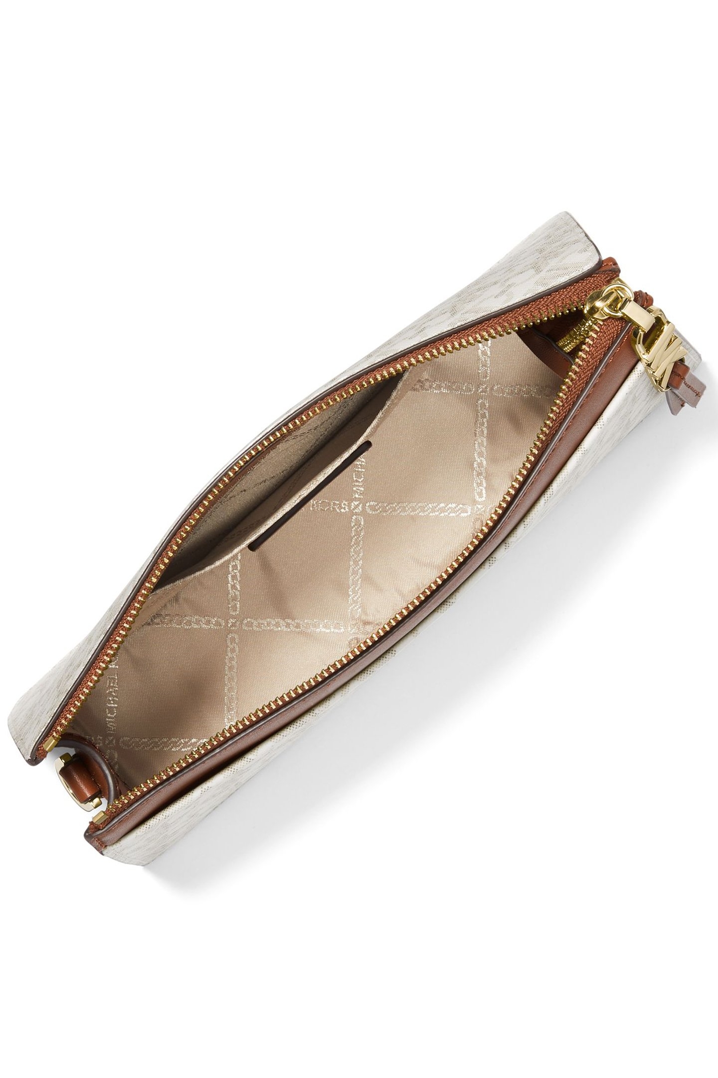 CROSS BODY BAG IN BROWN AND CREAM LOGO PRINT 4