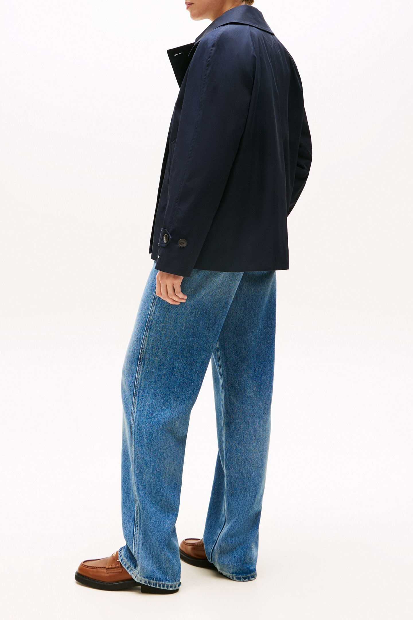 COTTON REG SHORT TRENCH COAT DESERT SKY 2