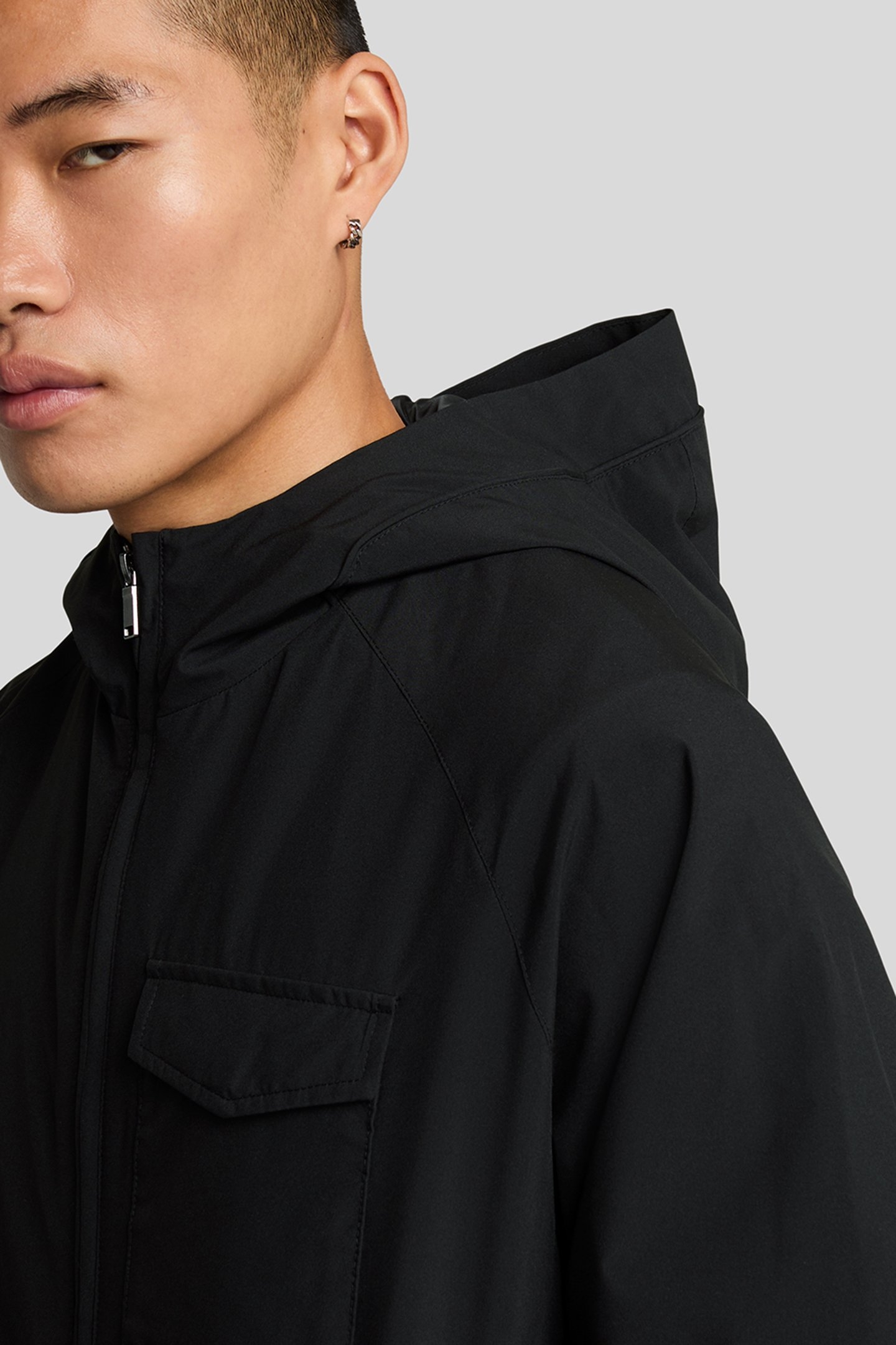 HOODED SHELL JACKET JET BLACK 5