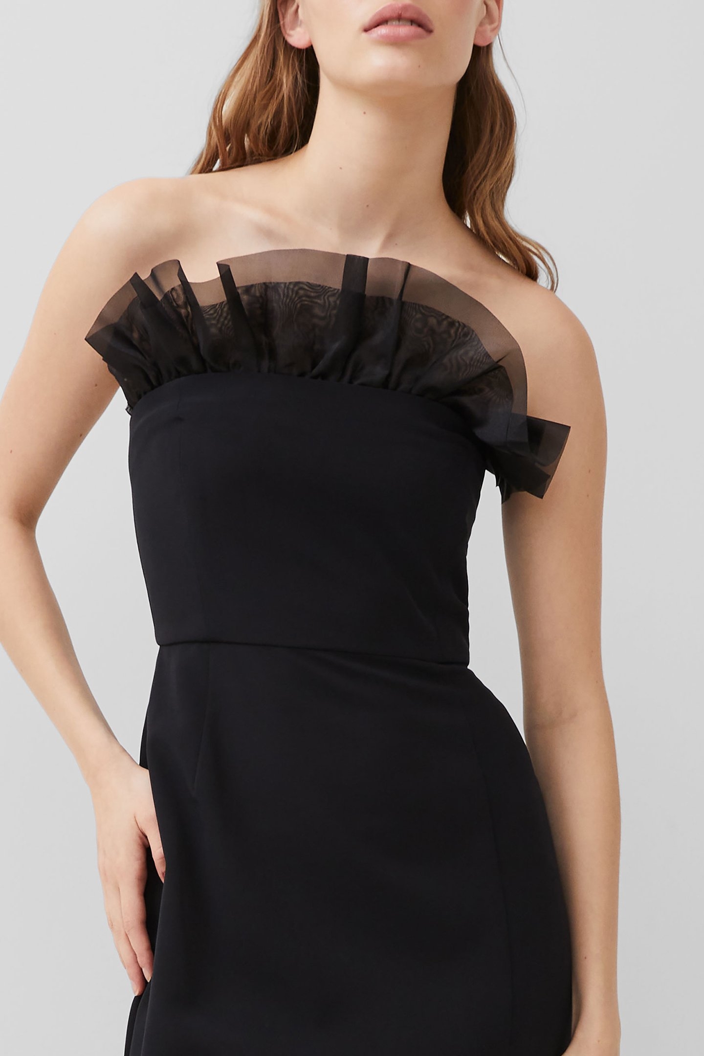 ECHO ORGANZA MIX FRILL MIDI DR BLACKOUT 3