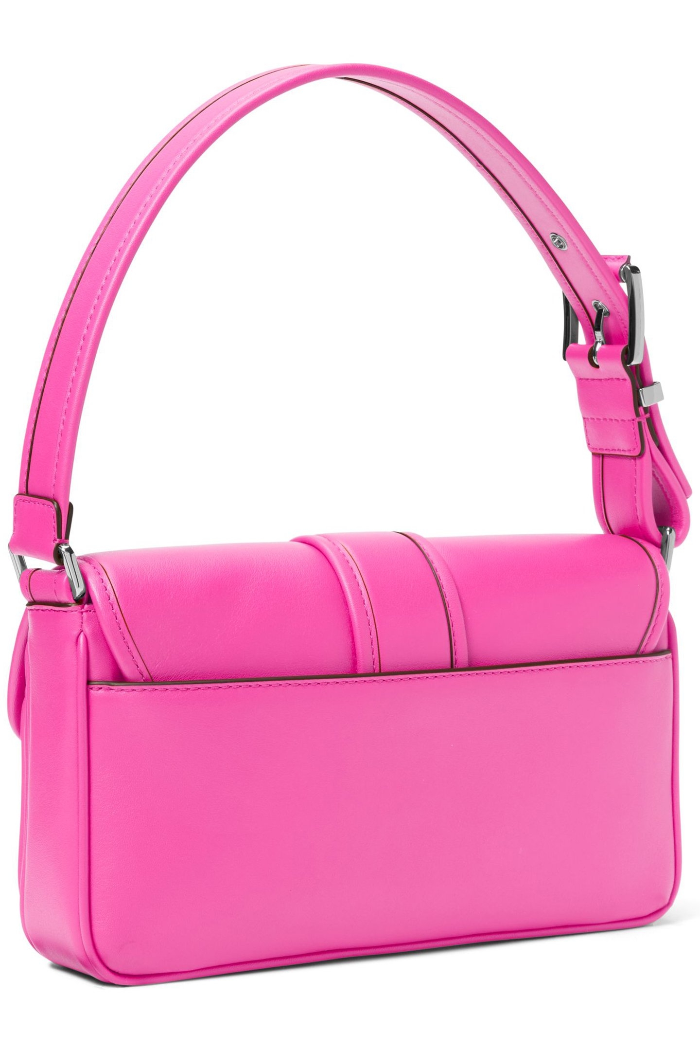 MEDIUM LETAHER SHOULDER BAG WITH BUCKLE DETAIL IN PINK 3