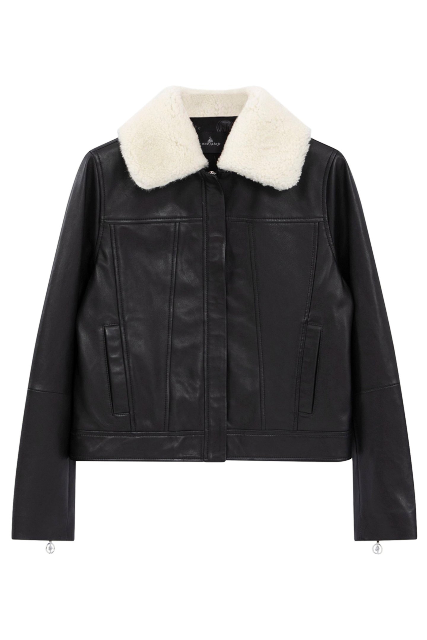 DAMIAN - BLACK LEATHER AVIATOR-STYLE JACKET WITH REMOVABLE S 3