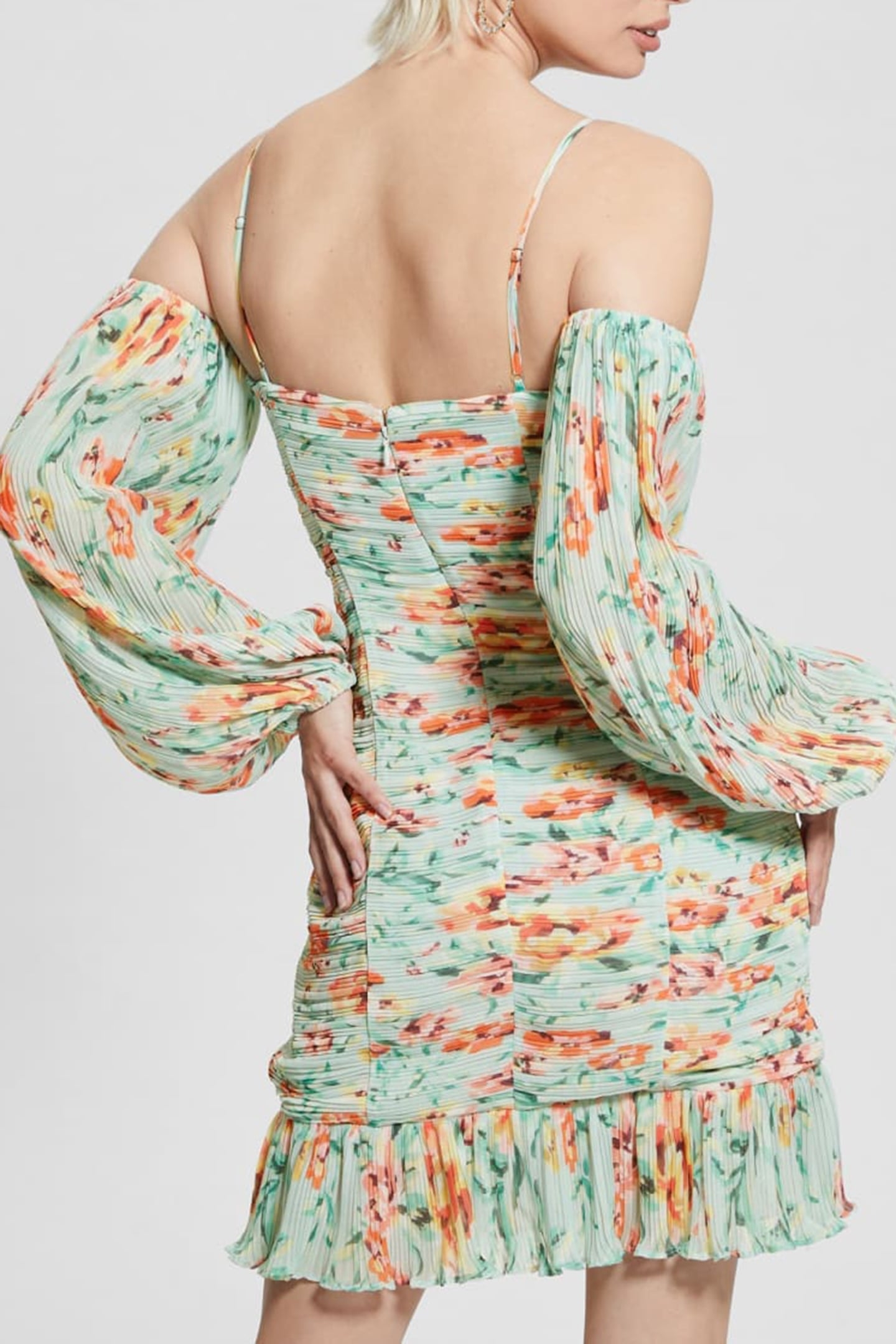 GUESS ECO LS TIFFANY DRESS ROSE MEADOWS PRINT 2