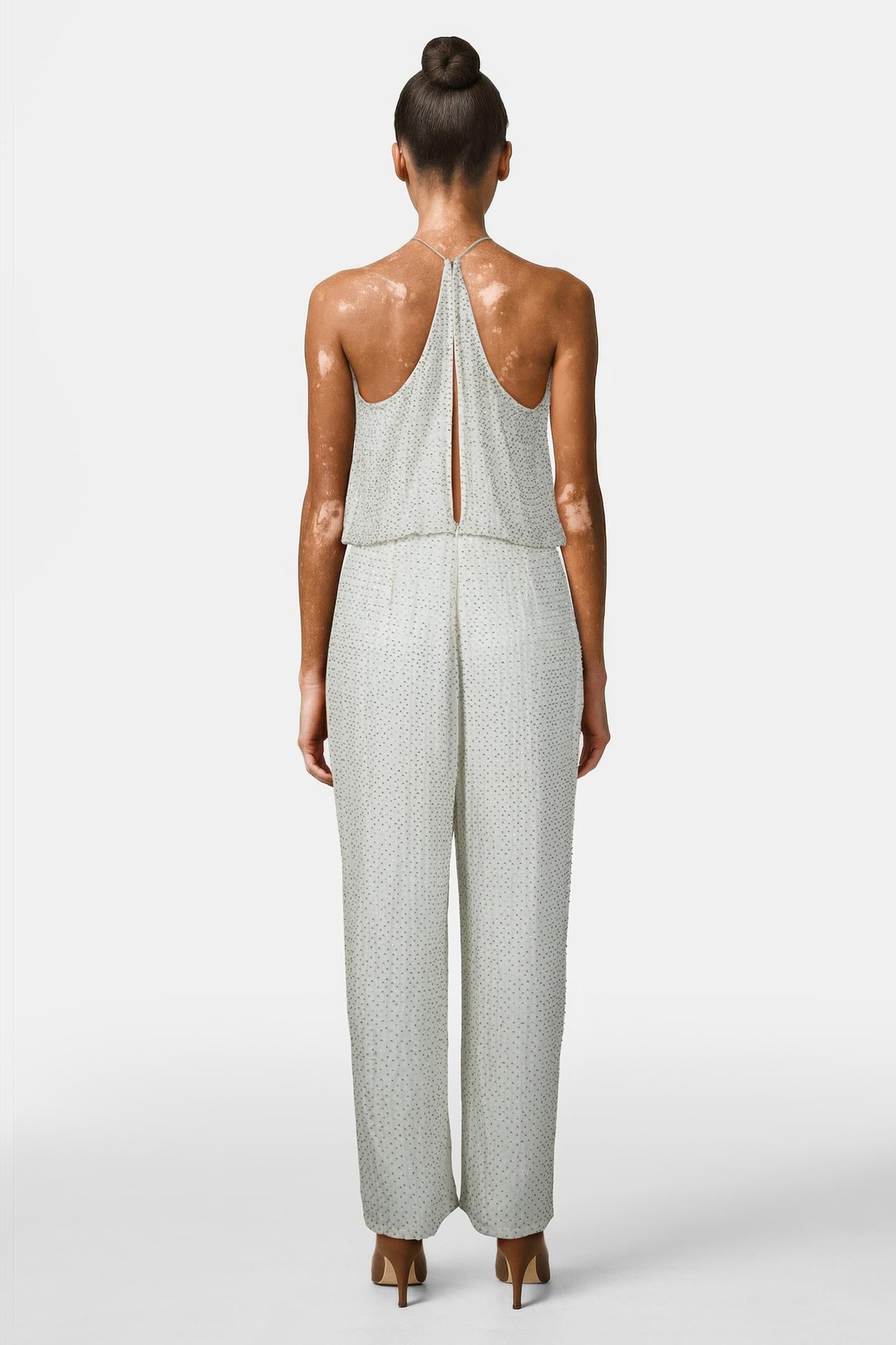 CLARA EMBELLISHED STRPY JUMPST WHITE 2