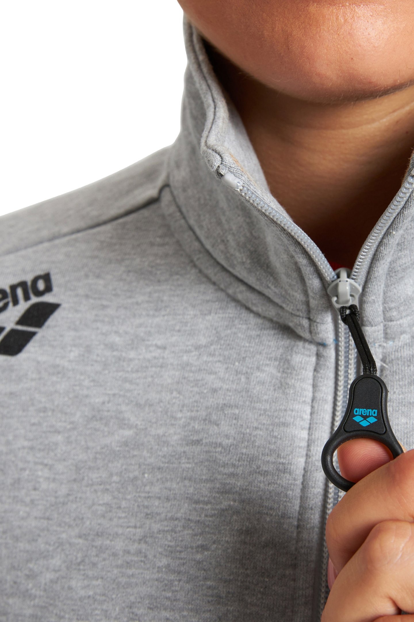 TE F/Z JACKET MEDIUM GREY MELANGE WHITE 7