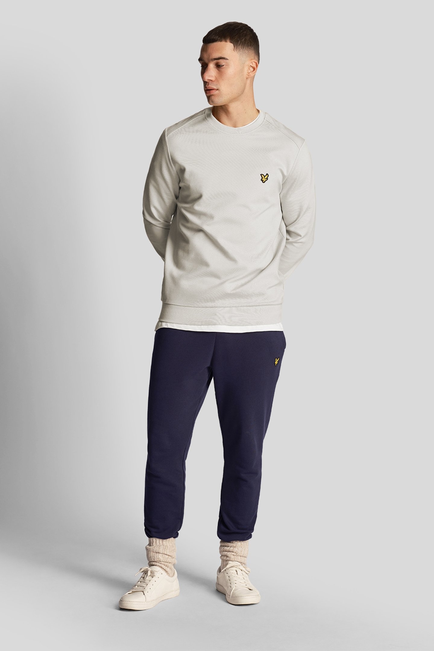 CREW NECK FLY FLEECE PEBBLE 3