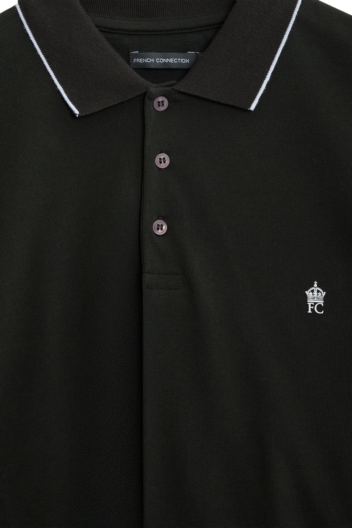 SINGLE TIPPED PIQUE POLO DK GREEN/WHITE 3