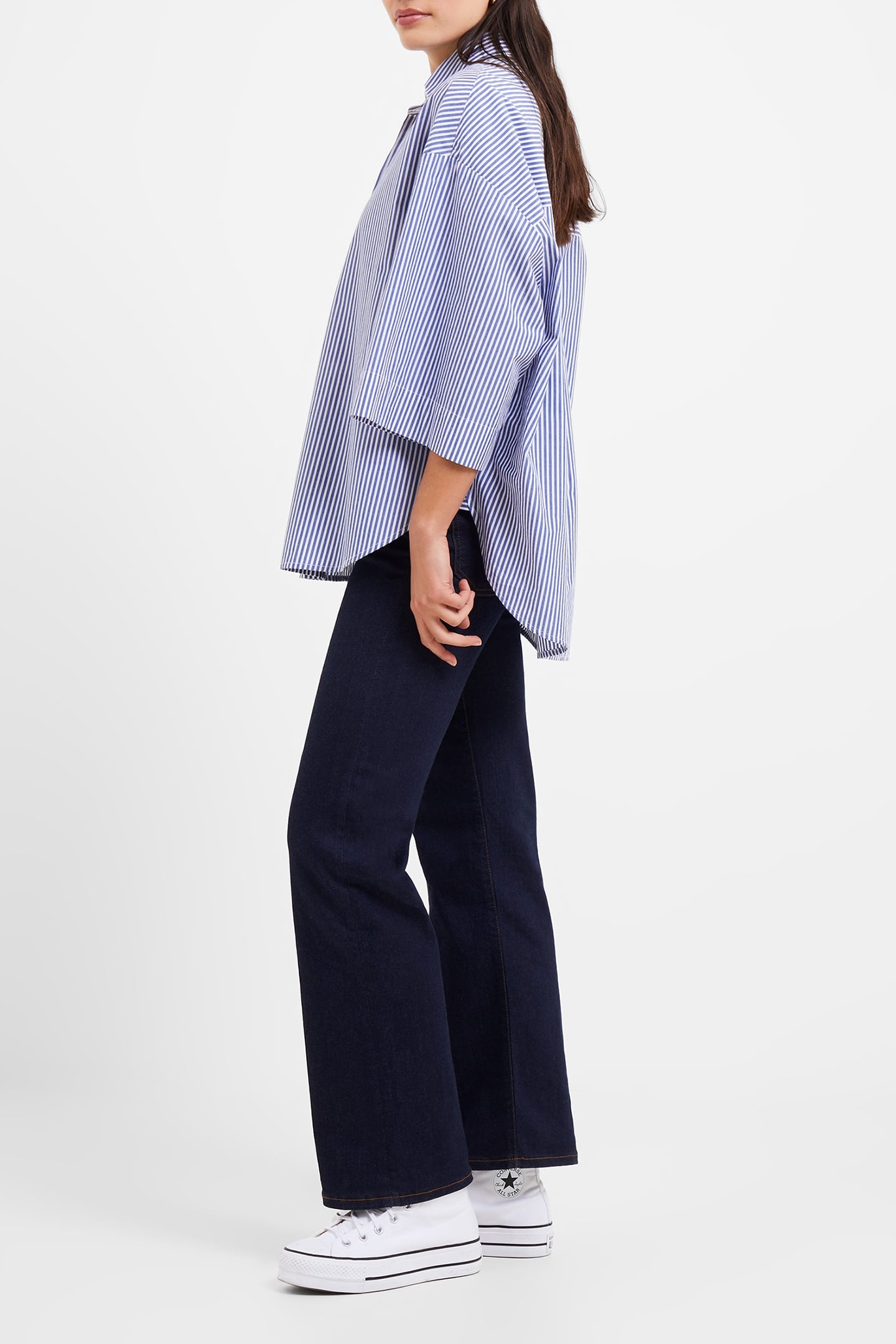 RHODES POP STRP SS POPOVR LINEN WHITE/MARINE 3