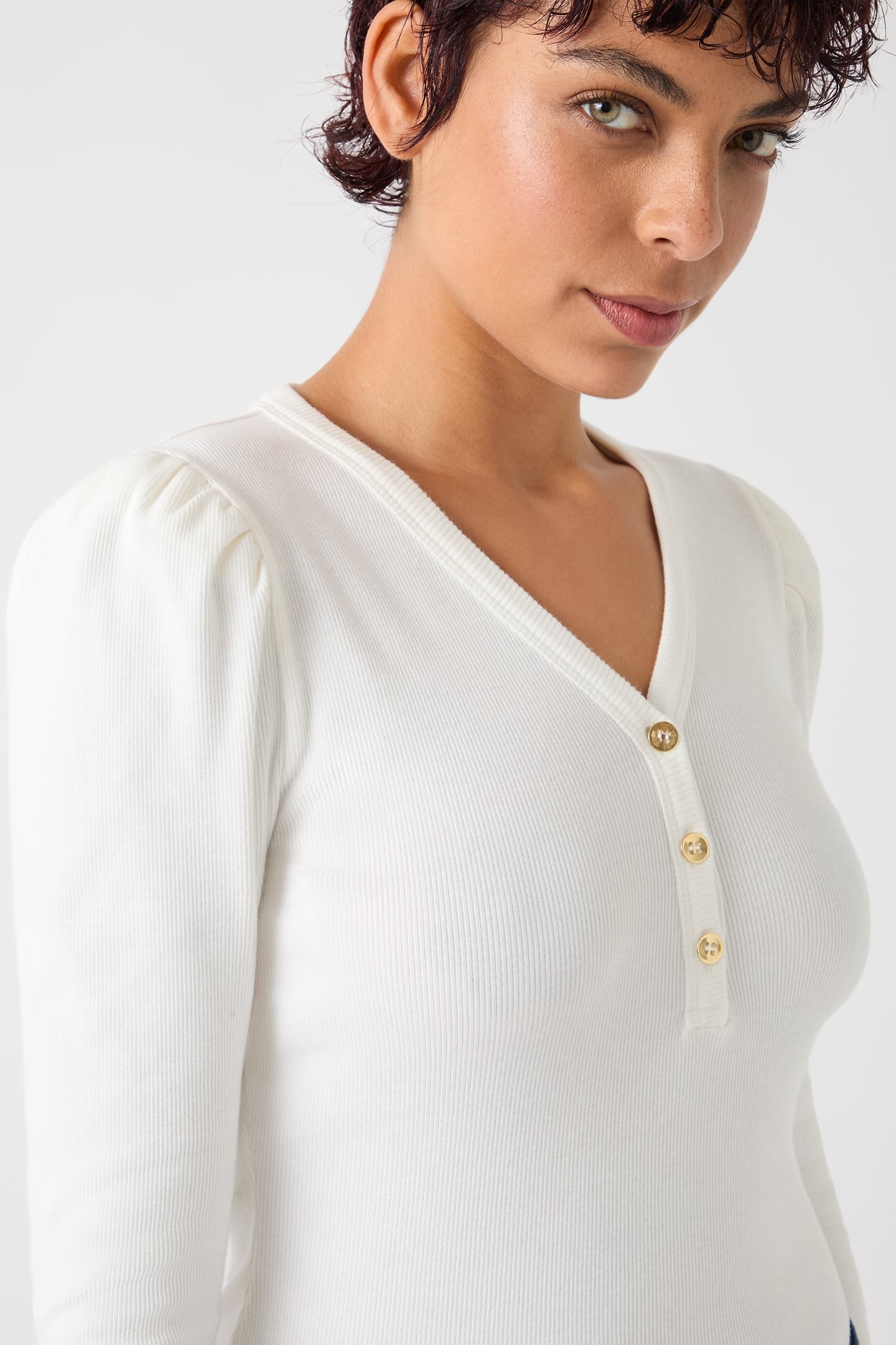 TJ CARLA RIB JERSEY TOP IVORY 4
