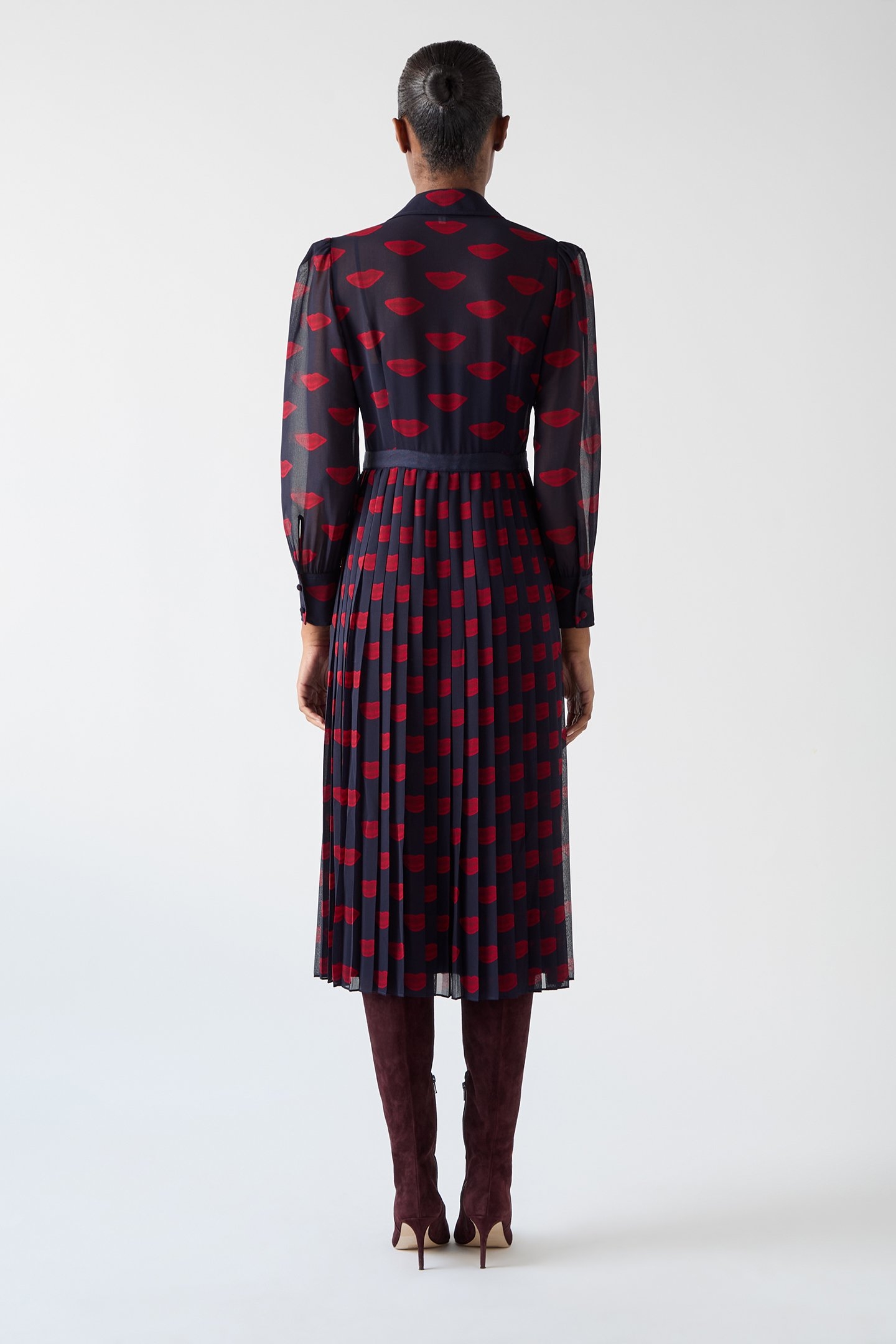 DR TALLIS LIPS DRESS NAVY/RED 2