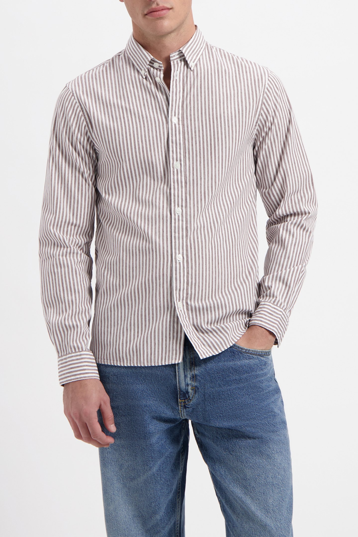 WAL – JAMES SHIRT BROWN STRIPED 1