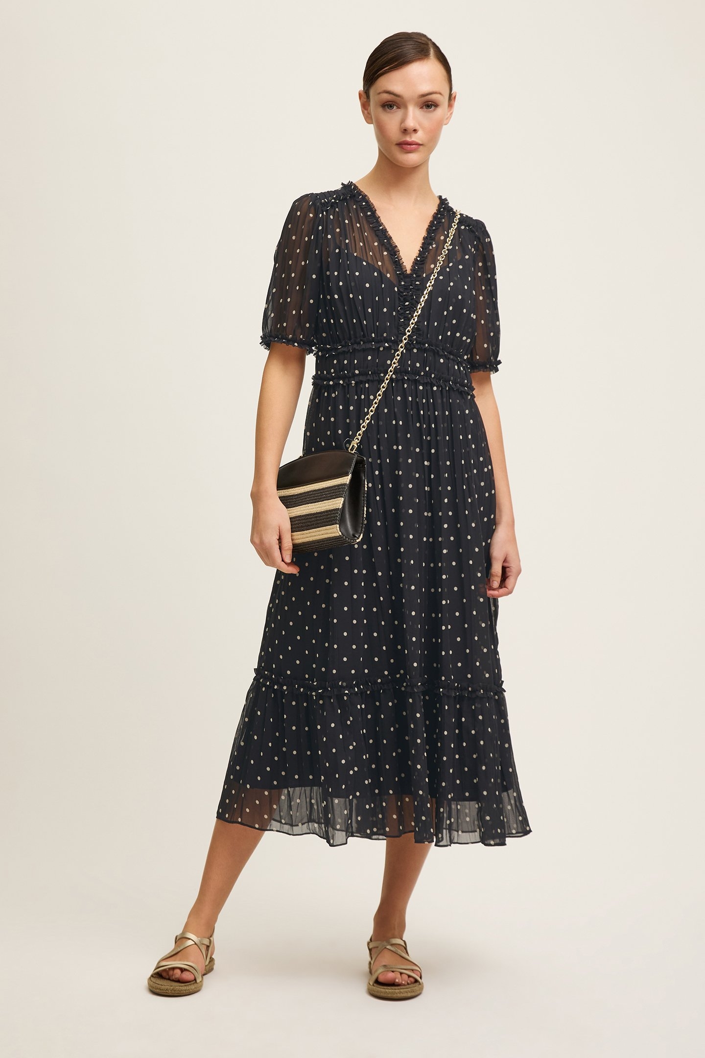 DR GIGI POLKADOT DRESS BLACK 4