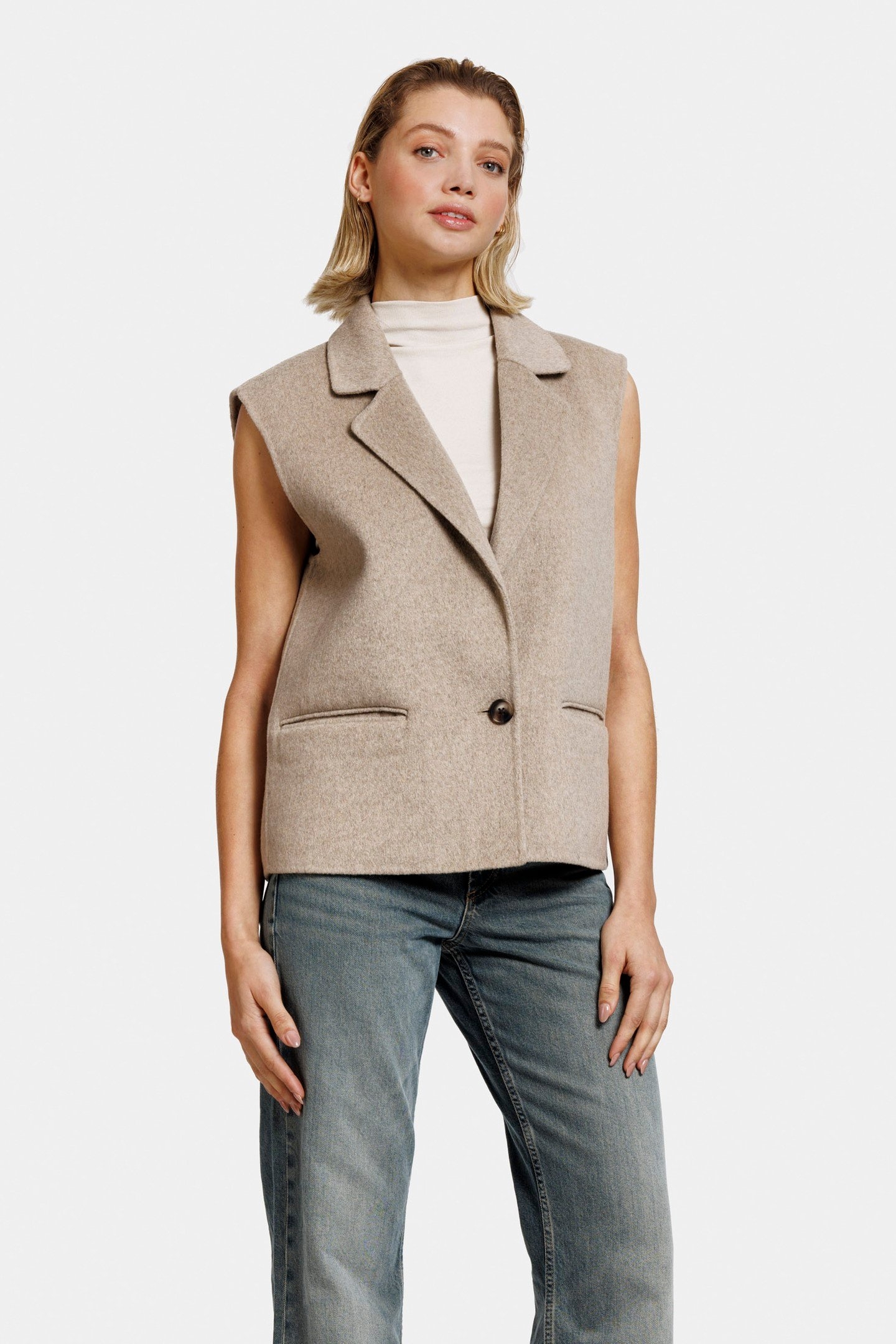 LAURENCE BODYWARMER D BEIGE MELANGE 3