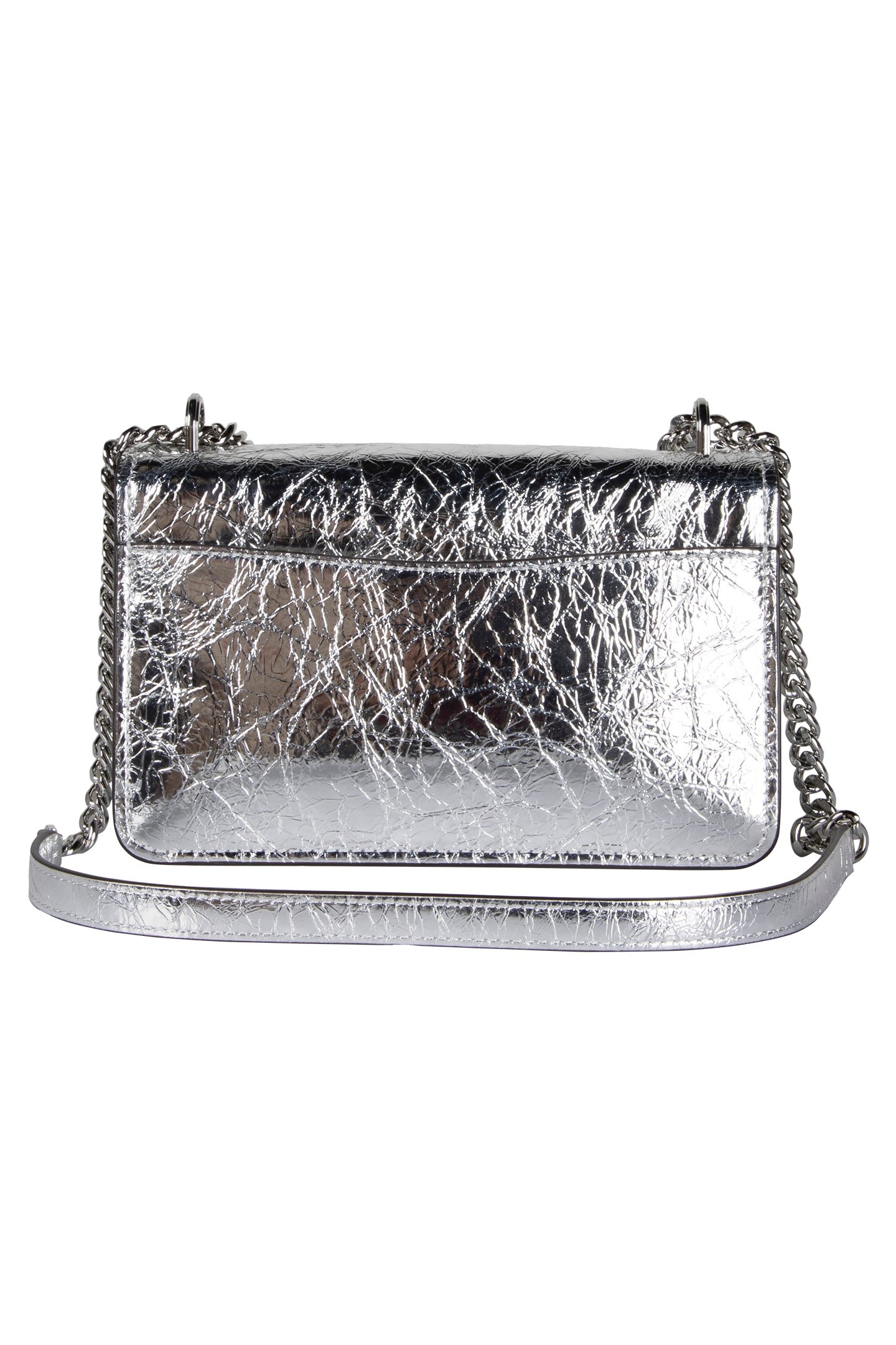 LEATHER SHOULDER BAG IN SILVER 3
