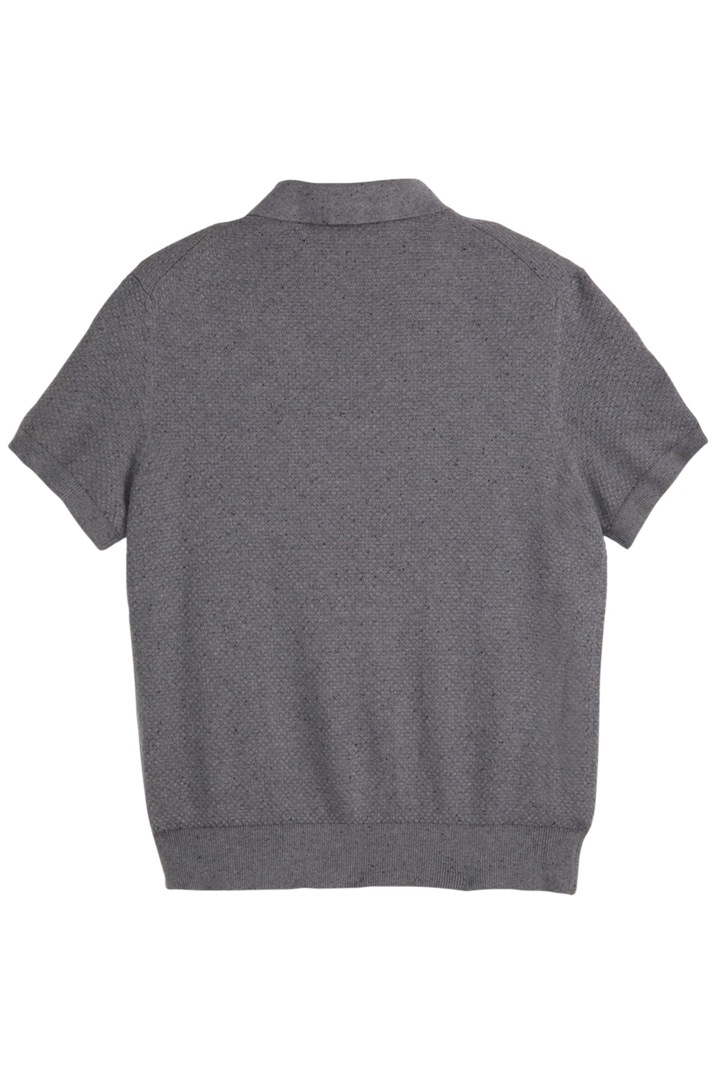SS NEPS TEXTURE STITCH POLO SWEATER DARK GREY 2