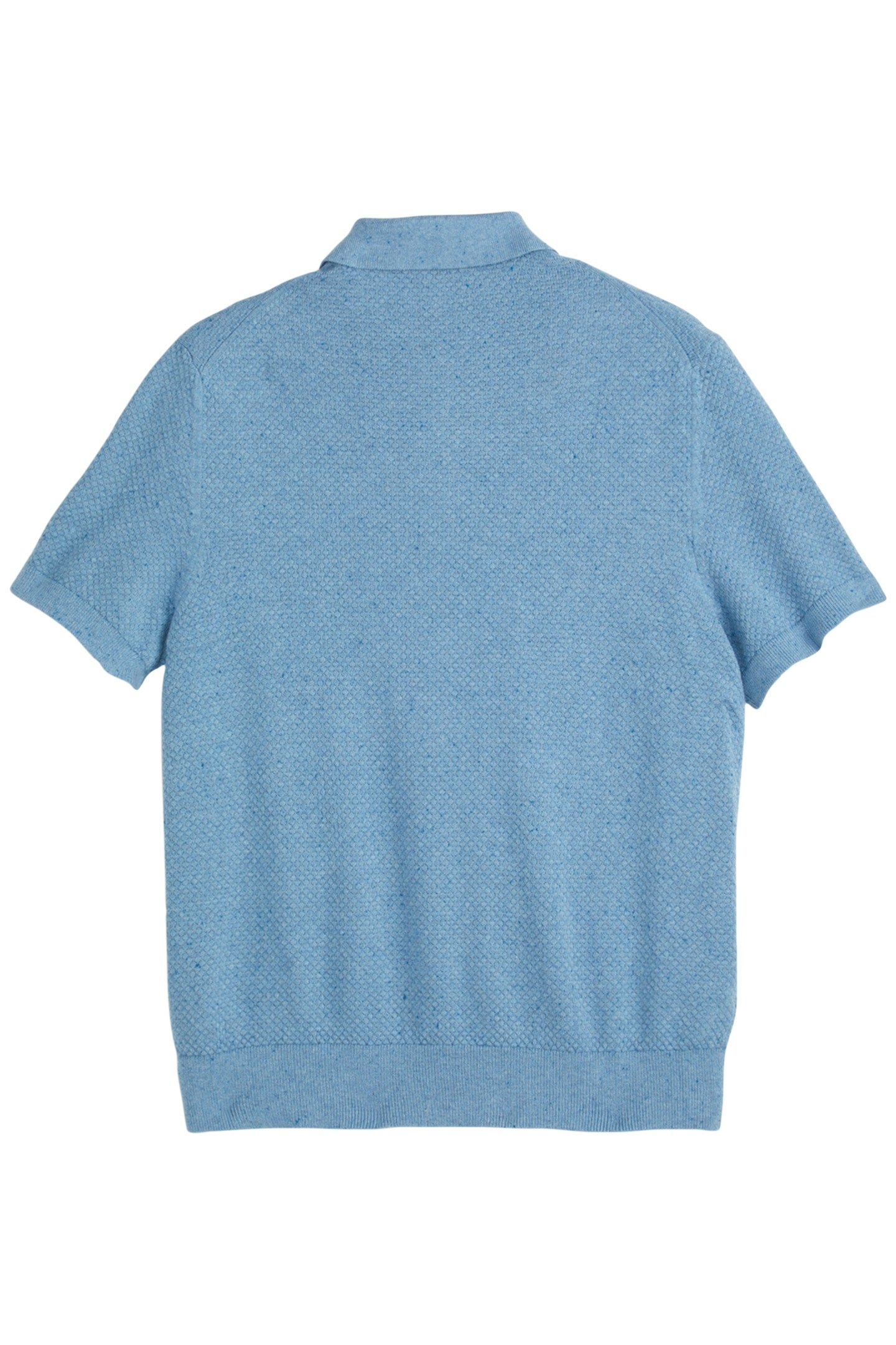 SS NEPS TEXTURE STITCH POLO SWEATER SKY/PEWTER 2
