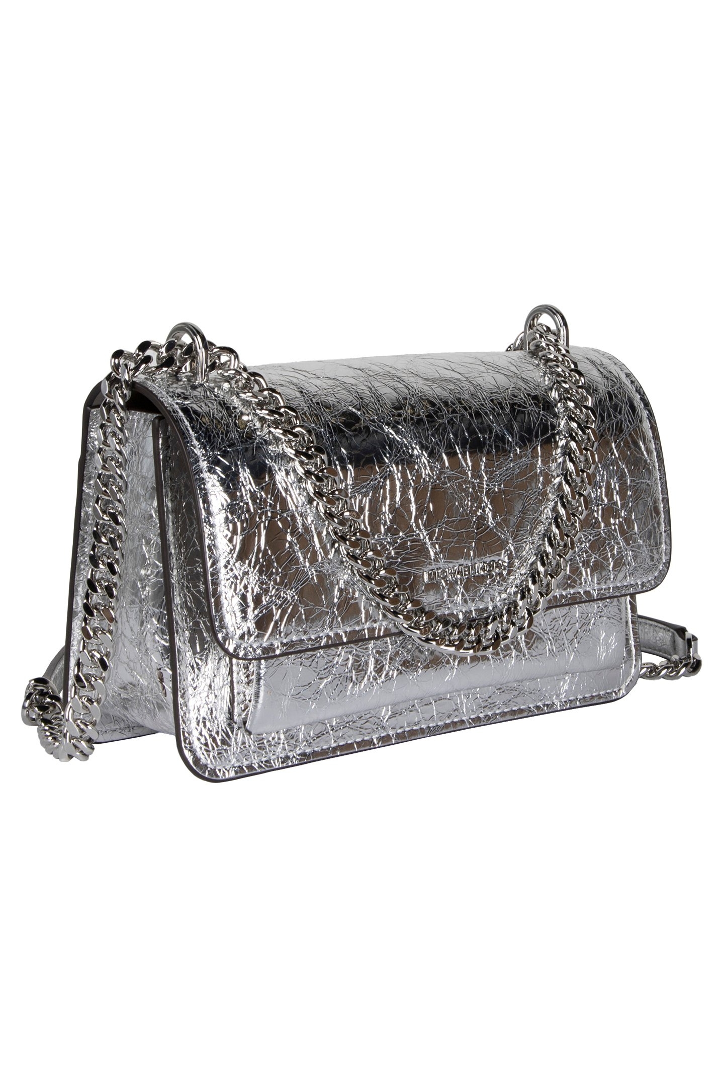 LEATHER SHOULDER BAG IN SILVER 4