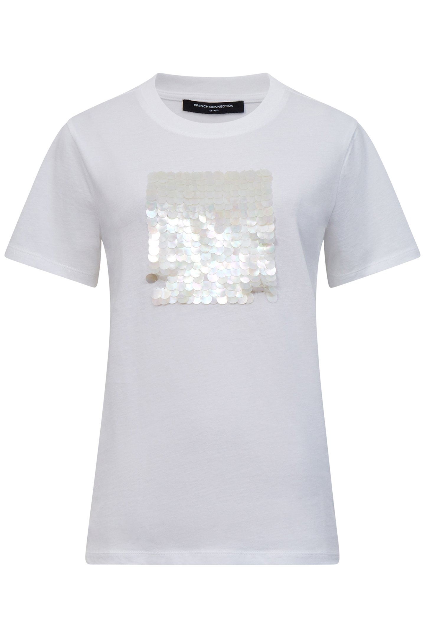 SEQUIN JERSEY SS TEE LINEN WHITE 3