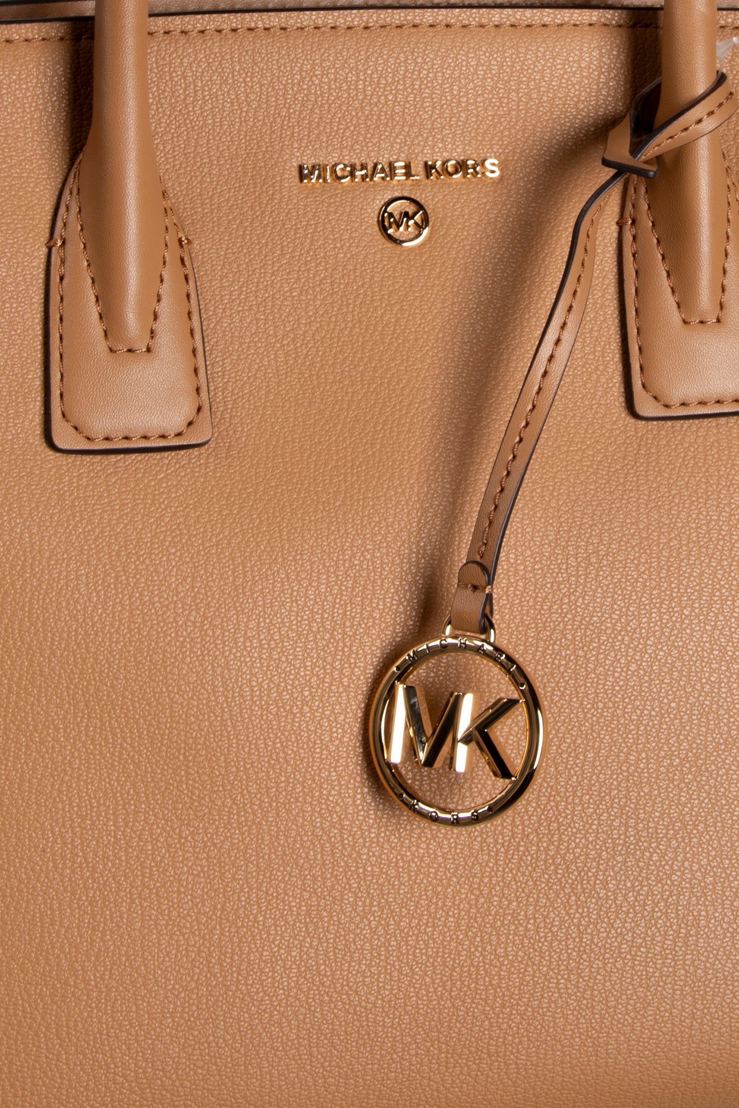 LEATHER TOP ZIP SATCHEL IN BEIGE 5