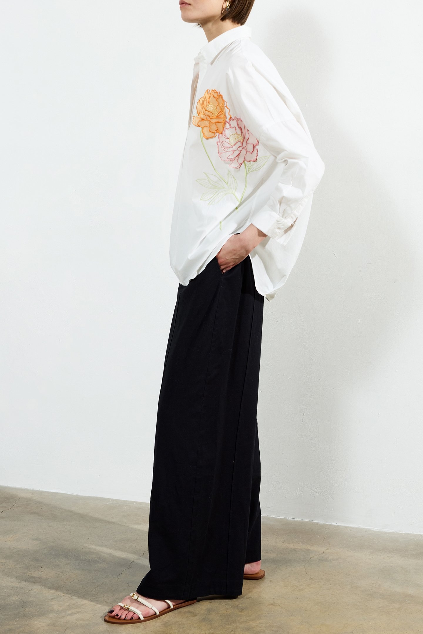 CAMBRIA COTTON POPOVER SHIRT LINEN WHITE 3