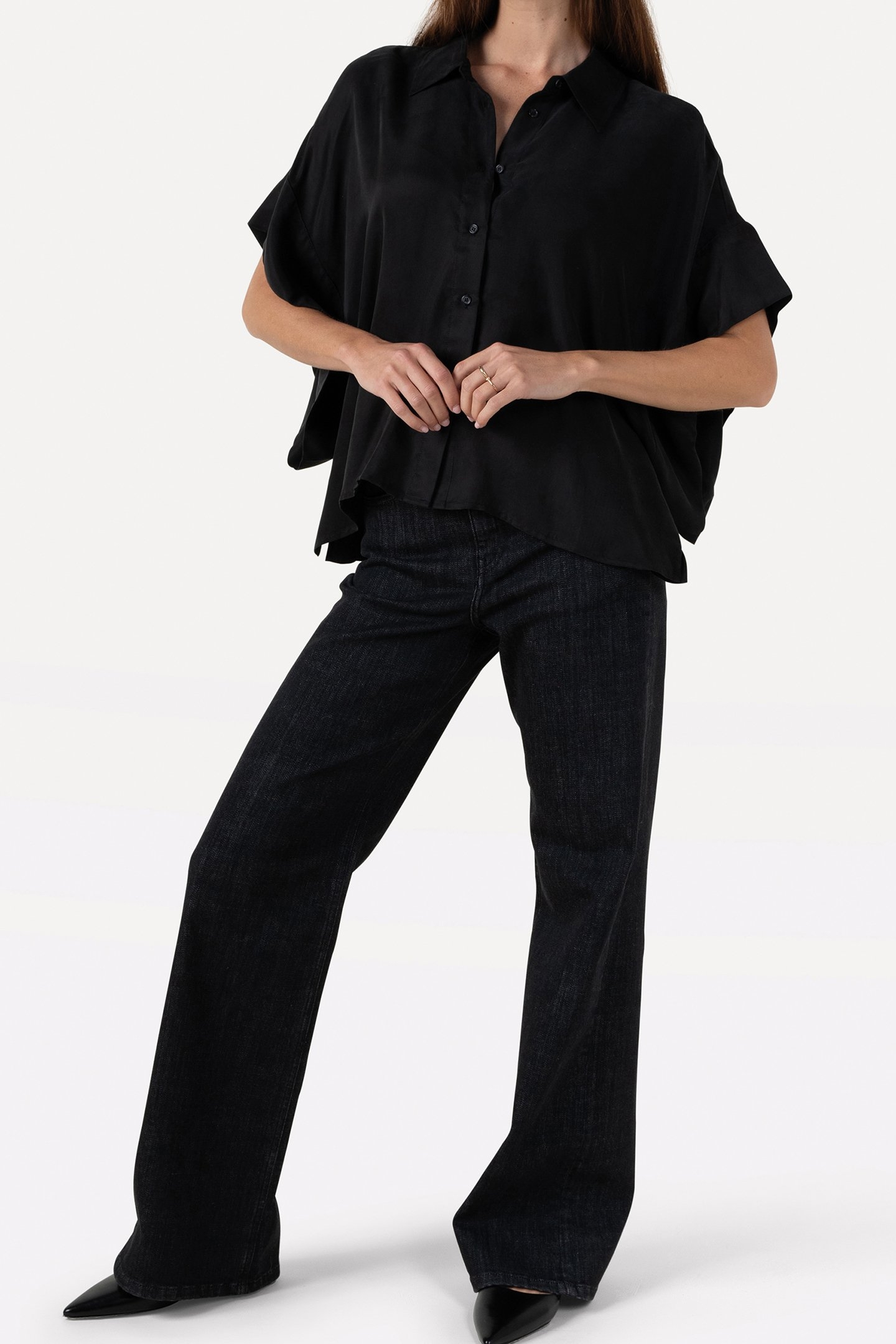 LUCY SHIRT SHORT SLEEVE BLACK 1