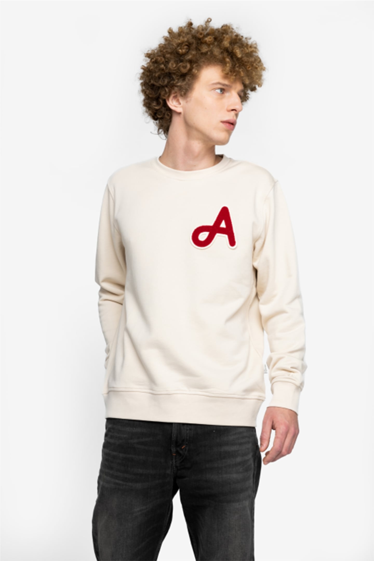 SWEATSHIRT RED ADAM PATCH WHITECAP GRAY 1