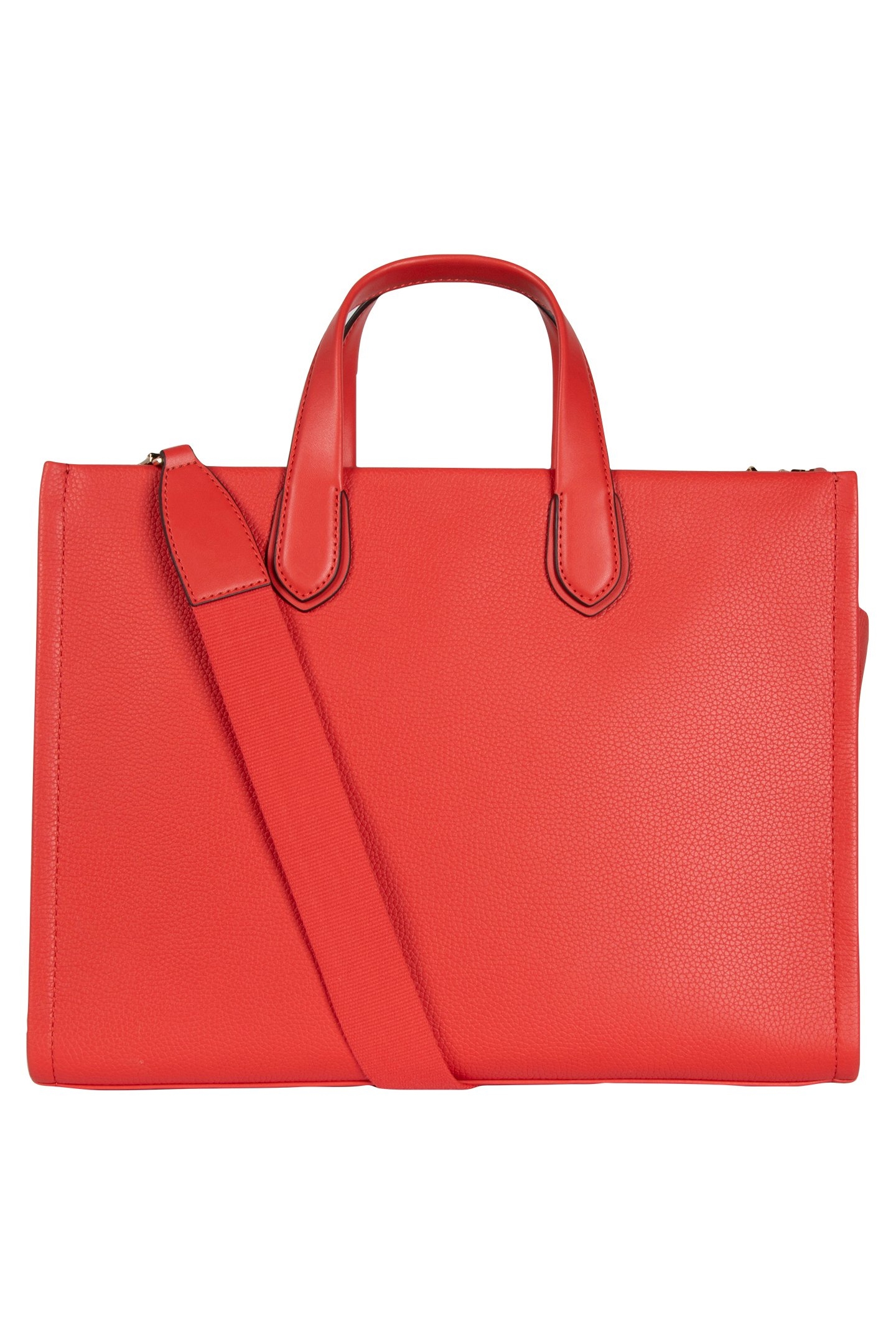 LEATHER GRAB TOTE BAG IN CORAL 3