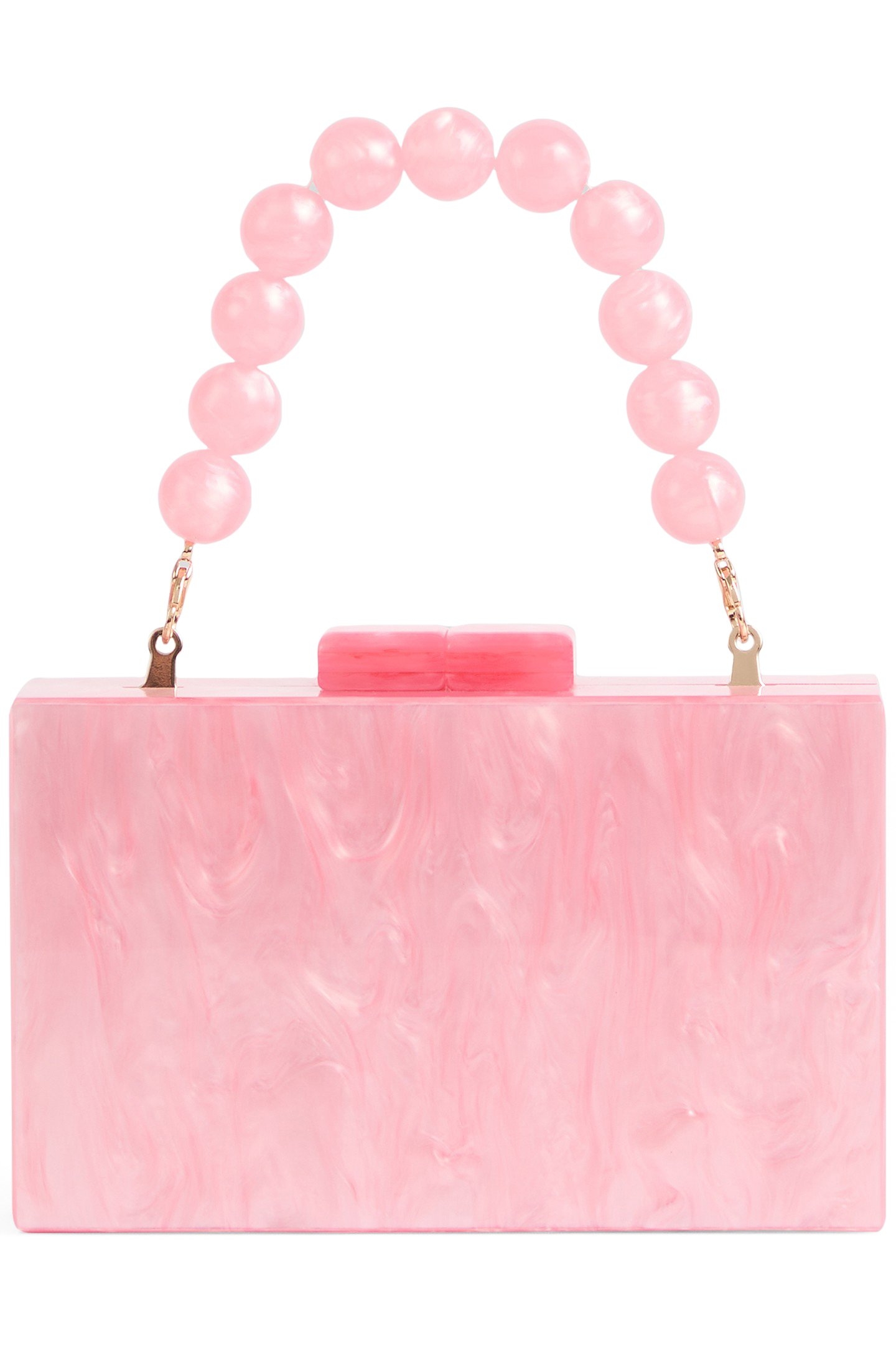 CU MAEVE RESIN BOX CLUTCH PINK 1