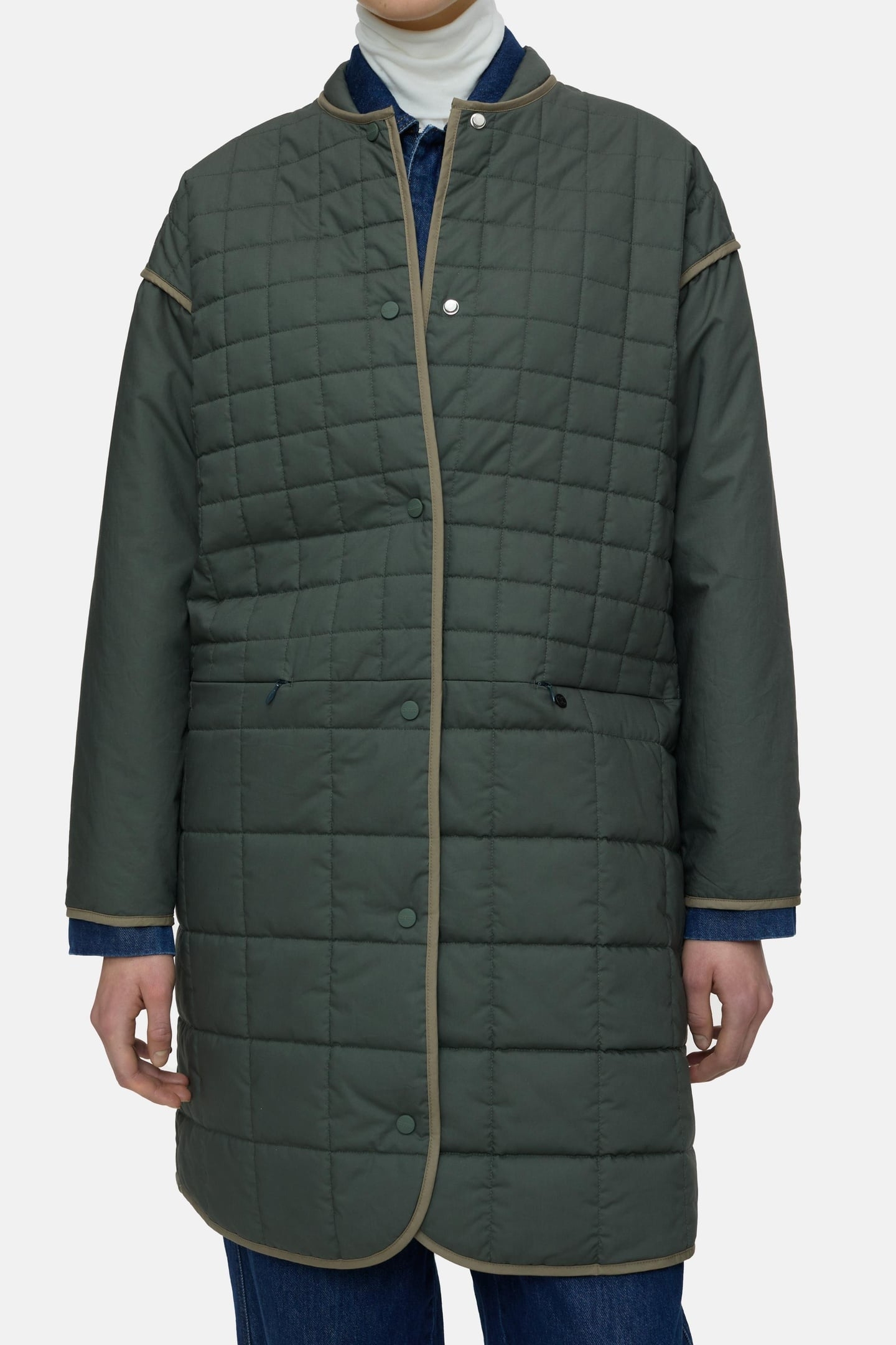 REVERSIBLE QUILTED COAT PINI GREEN 2