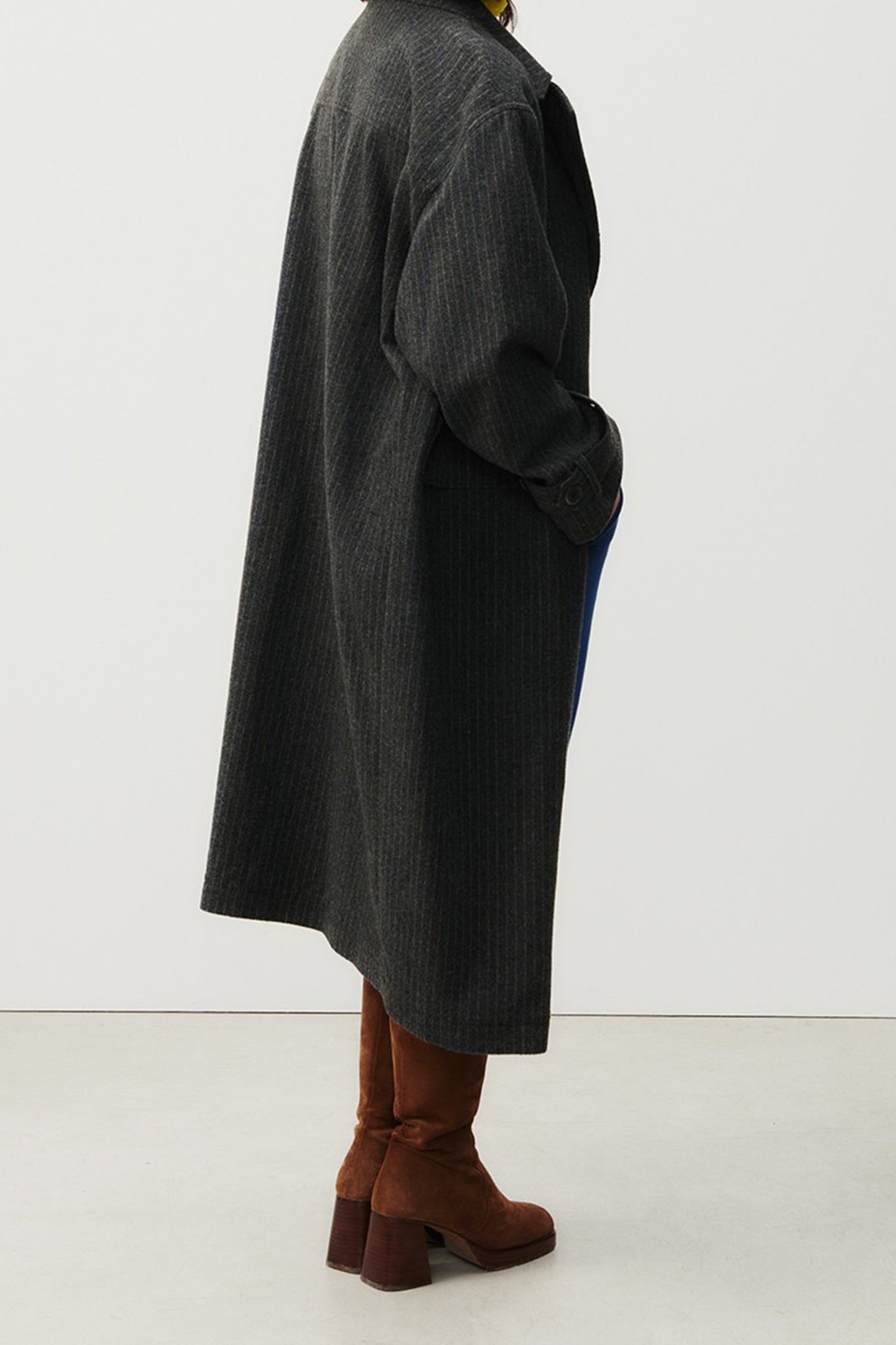 WOOL COAT GREY AND BLUE STRIPES 3