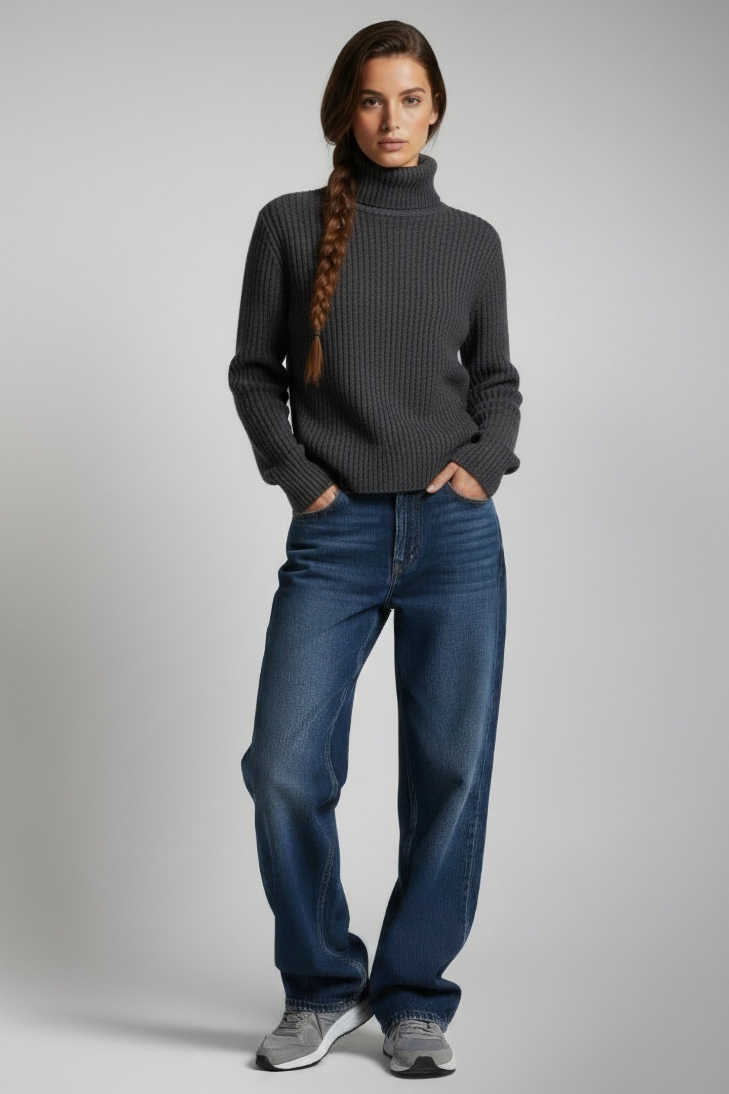 AVENALF KNIT DARK GREY MELANGE 1