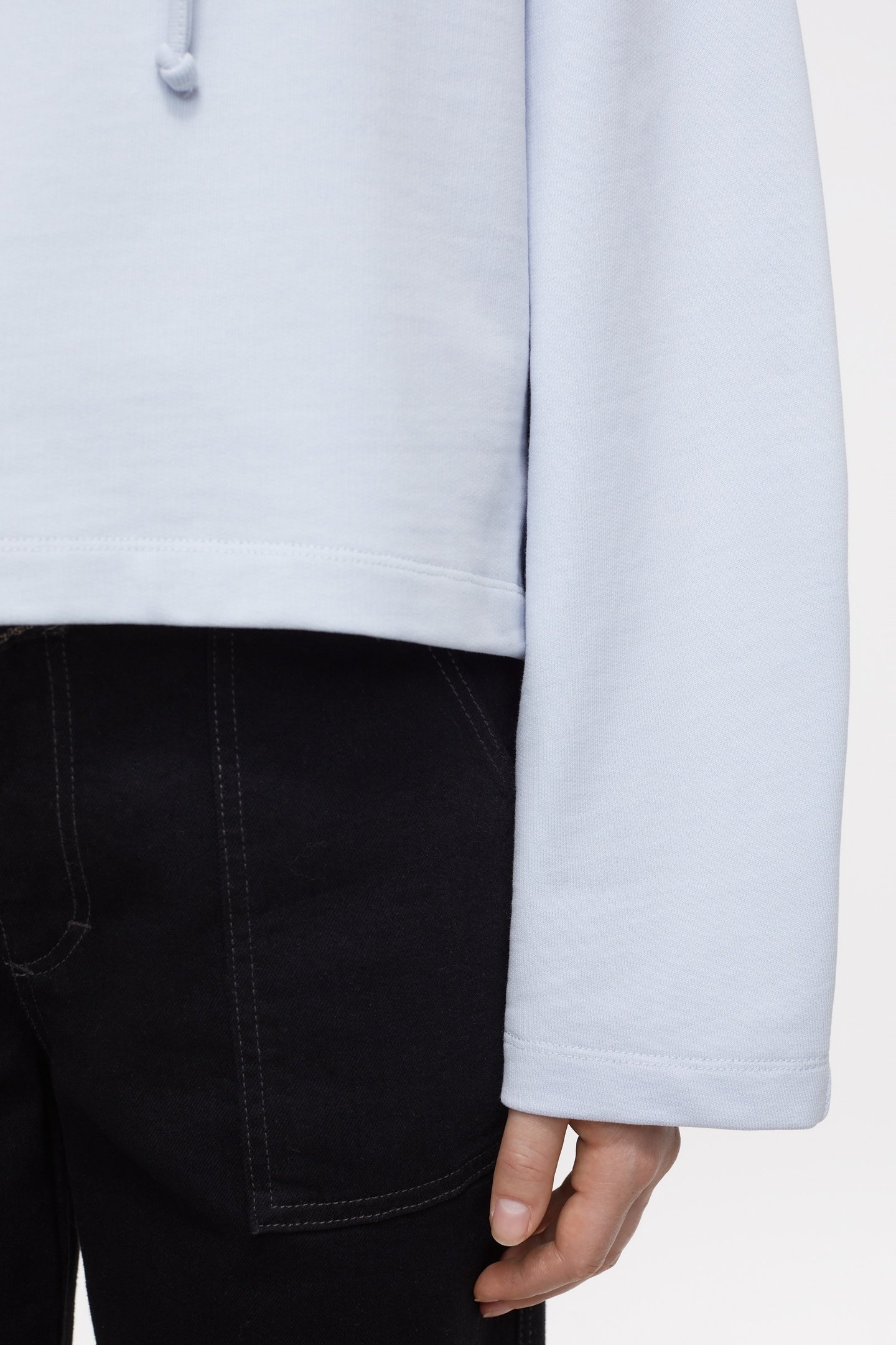 CROPPED HOODIE T-SHIRTS SOFT BLUE 8