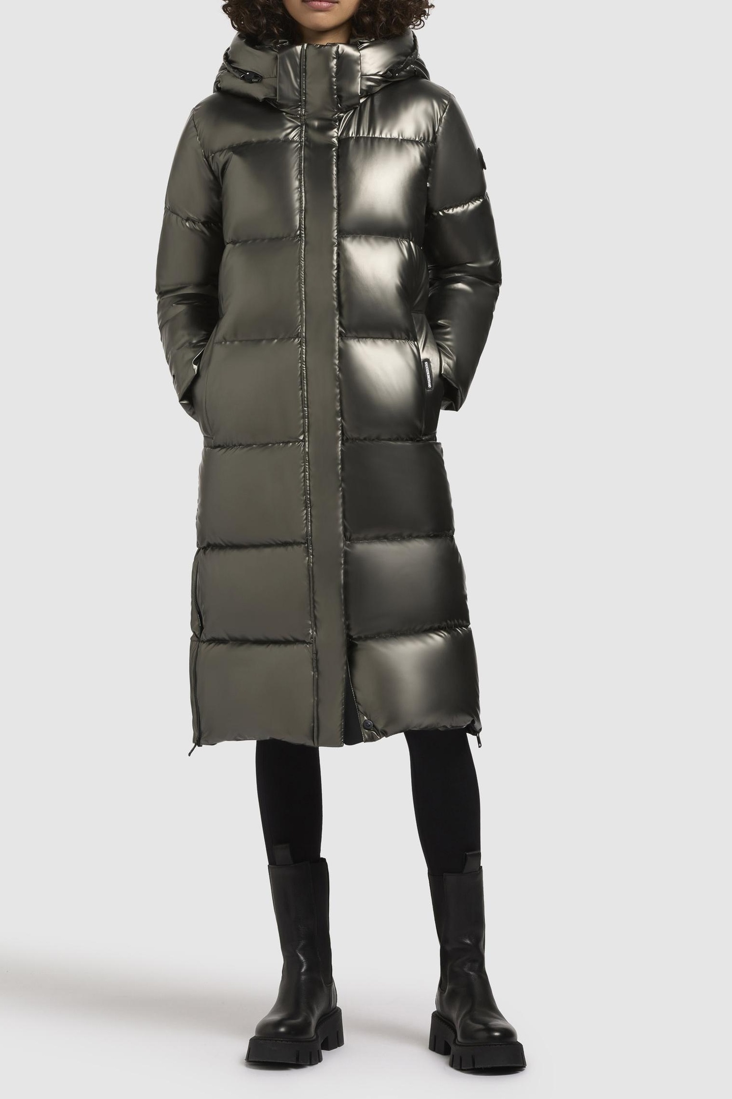 RACHEL SHINY COAT MUD BROWN 3