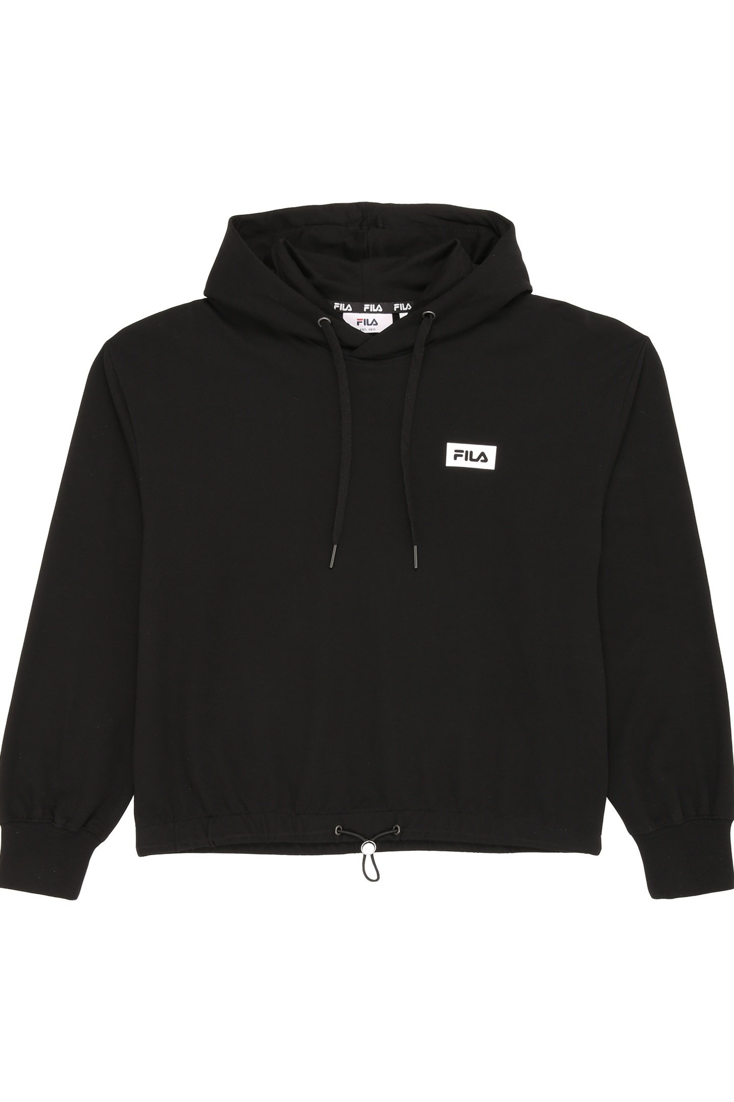 ZILONA CROPPED LOOSE HOODIE BLACK 1