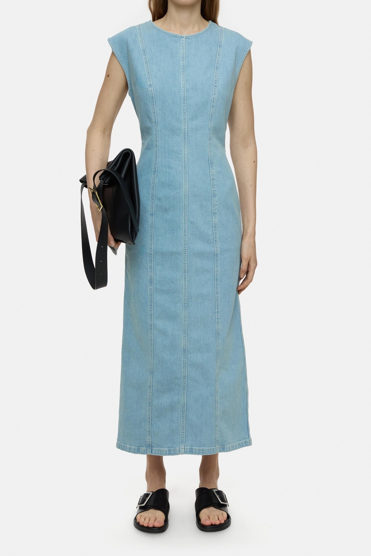 COLUMN DENIM DRESS LIGHT BLUE 1