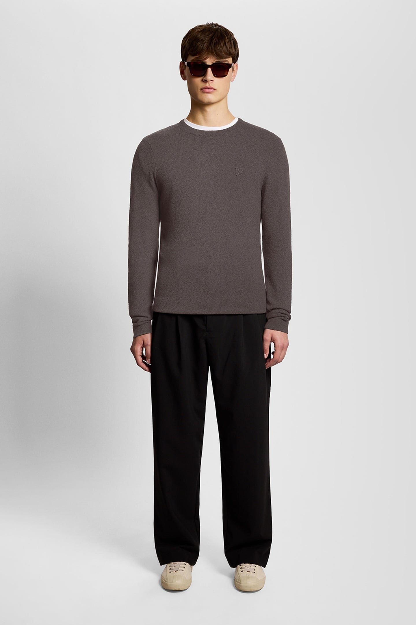 TEXTURED TRAVEL KNITTED JUMPER LICORICE 1