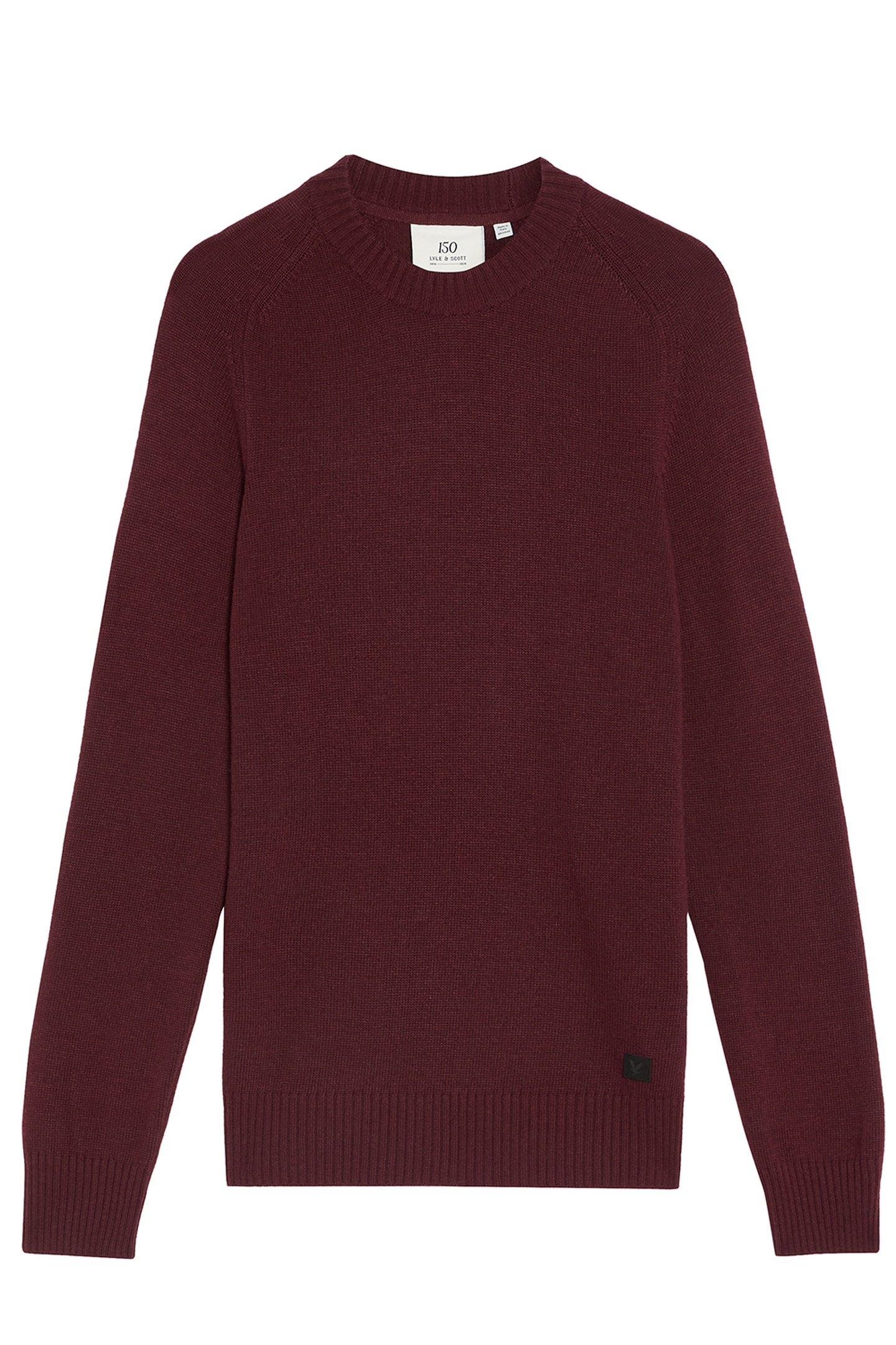 SADDLE SLEEVE CREW NECK JUMPER BURGUNDY HEATHER 4