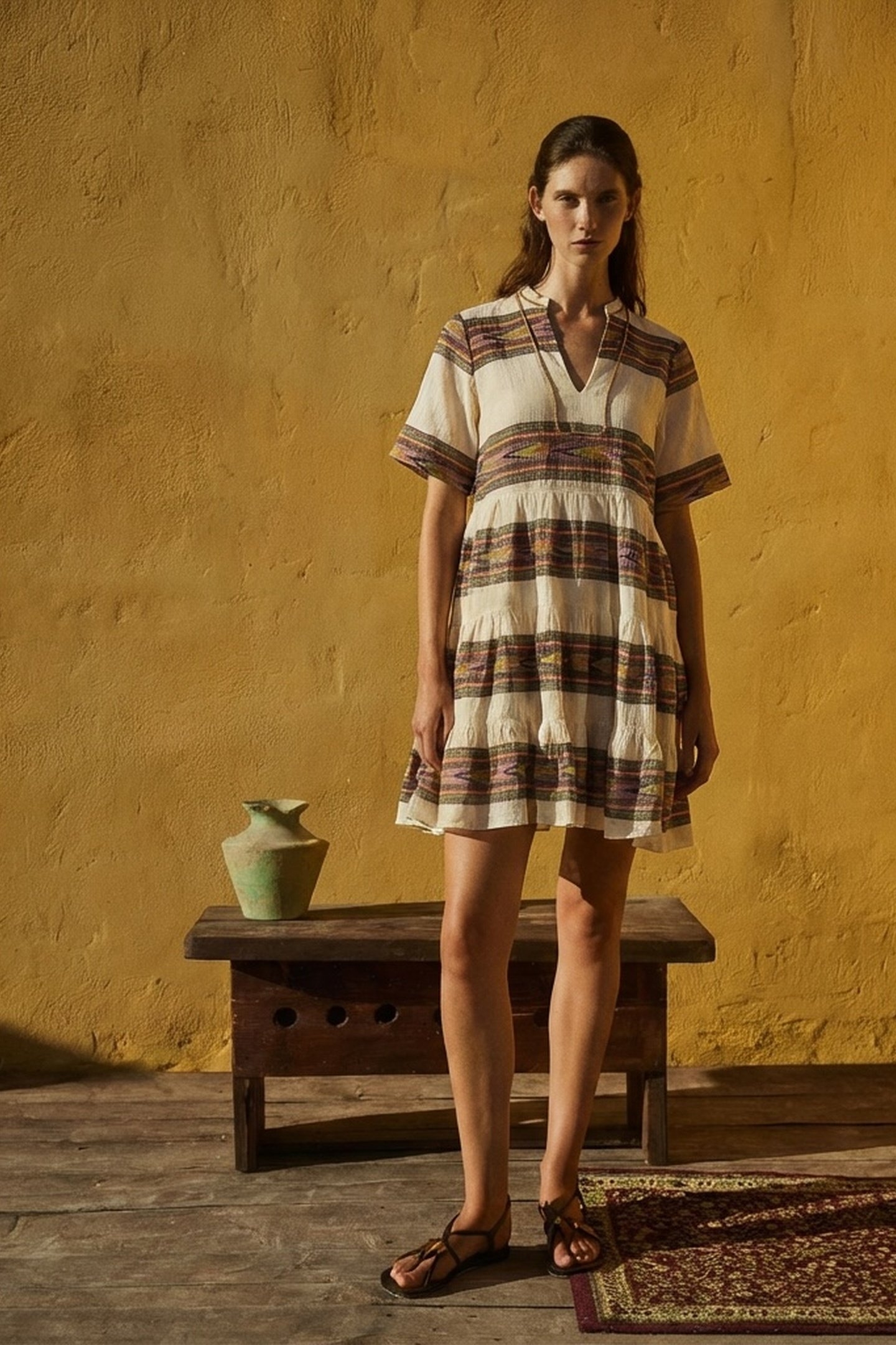 HARMONIA MIDI DRESS JACQUARD PINK GREEN 3