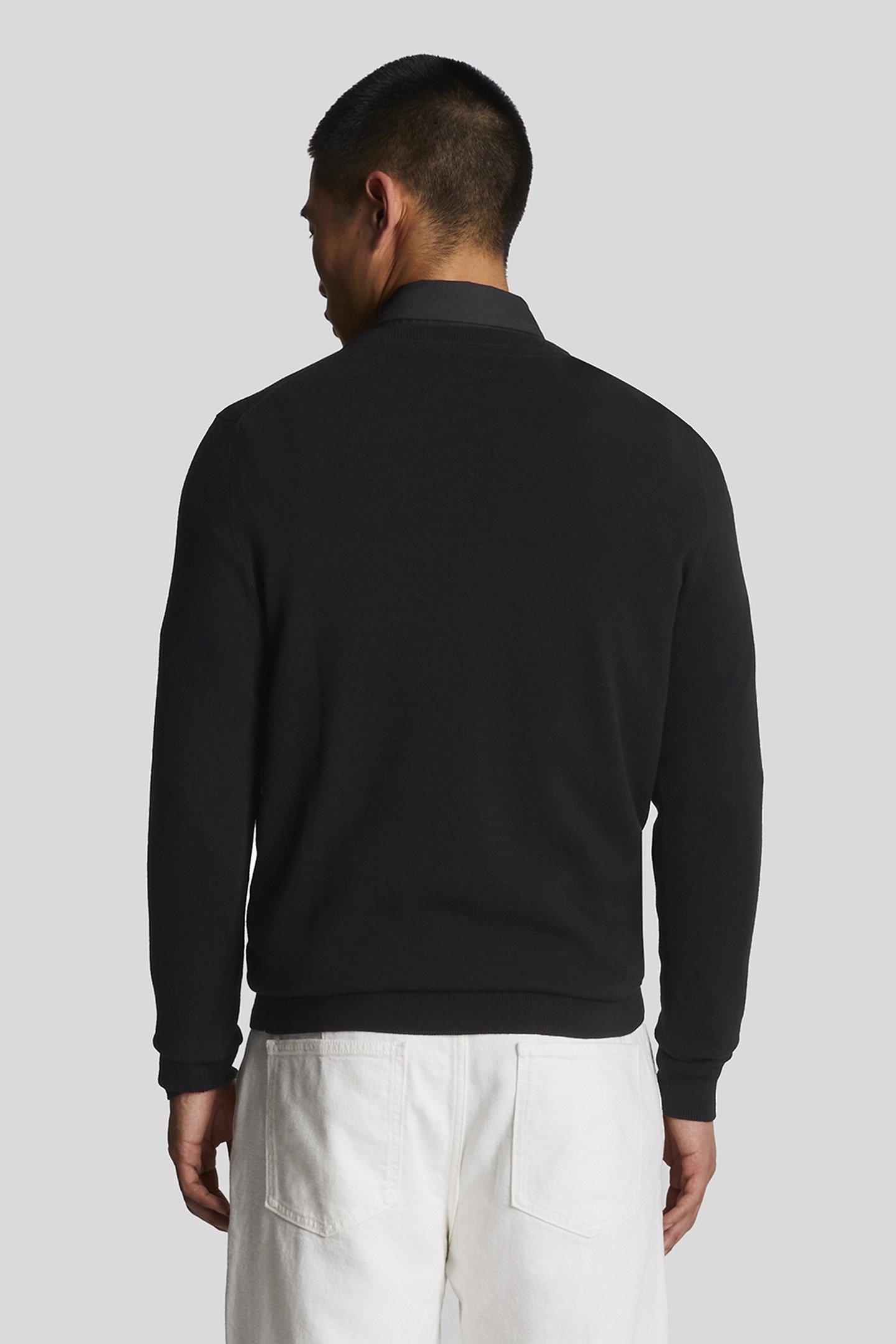 COTTON CREW NECK JUMPER JET BLACK 4
