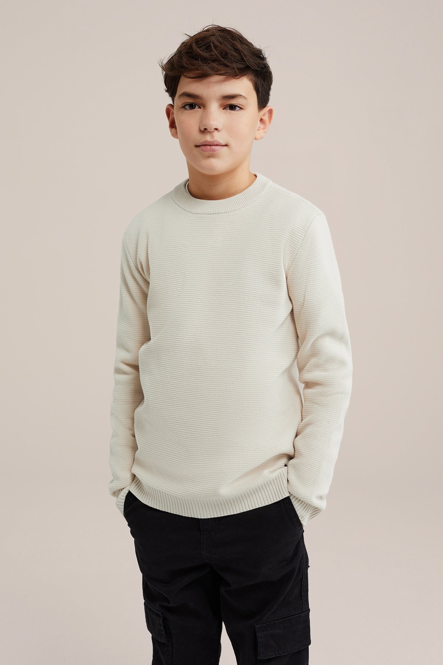 KNITTED PULLOVER BEIGE 1