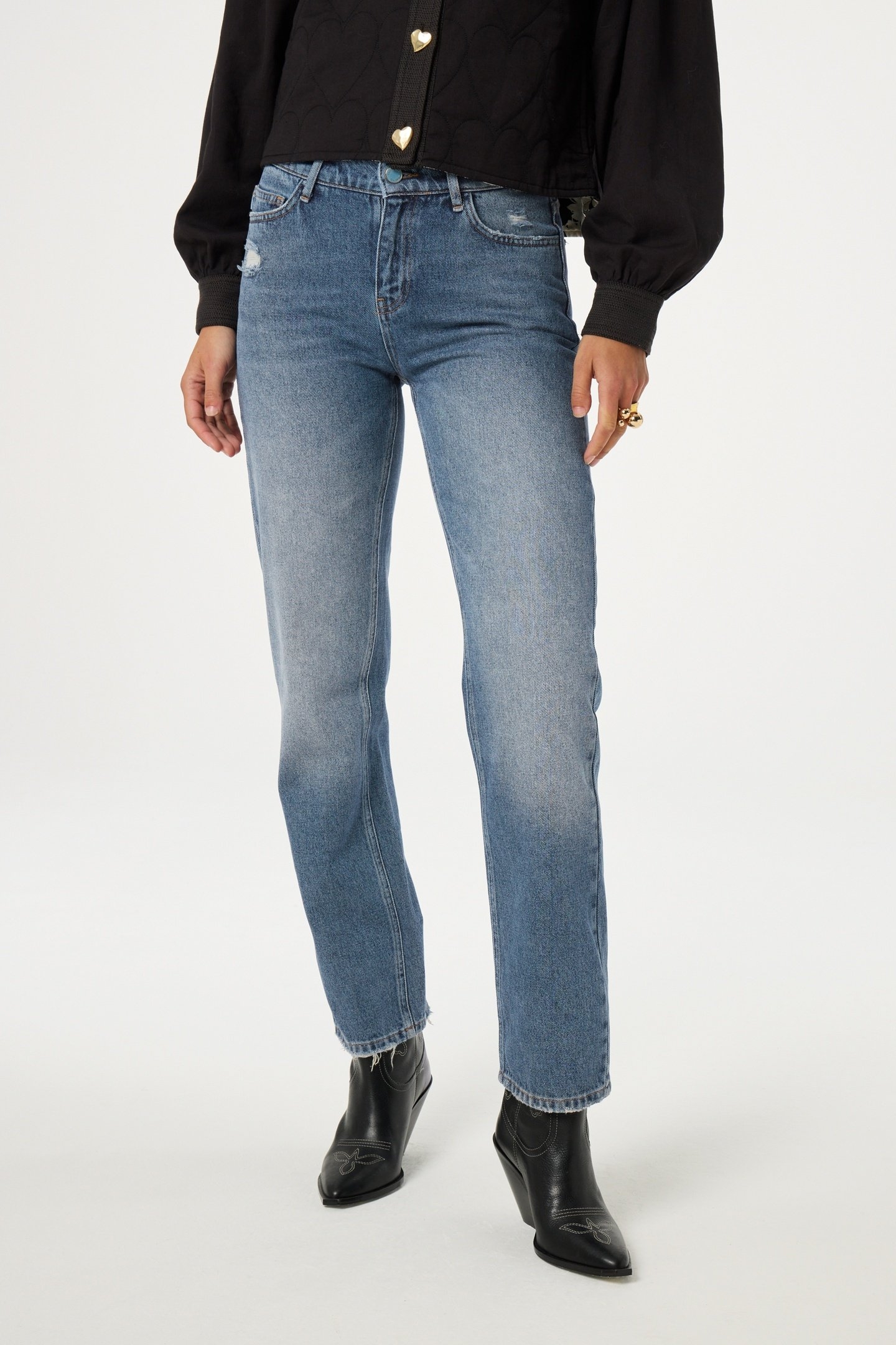 MARIE STRAIGHT LOW-RISE JEANS AUTHENTIC WASH 2