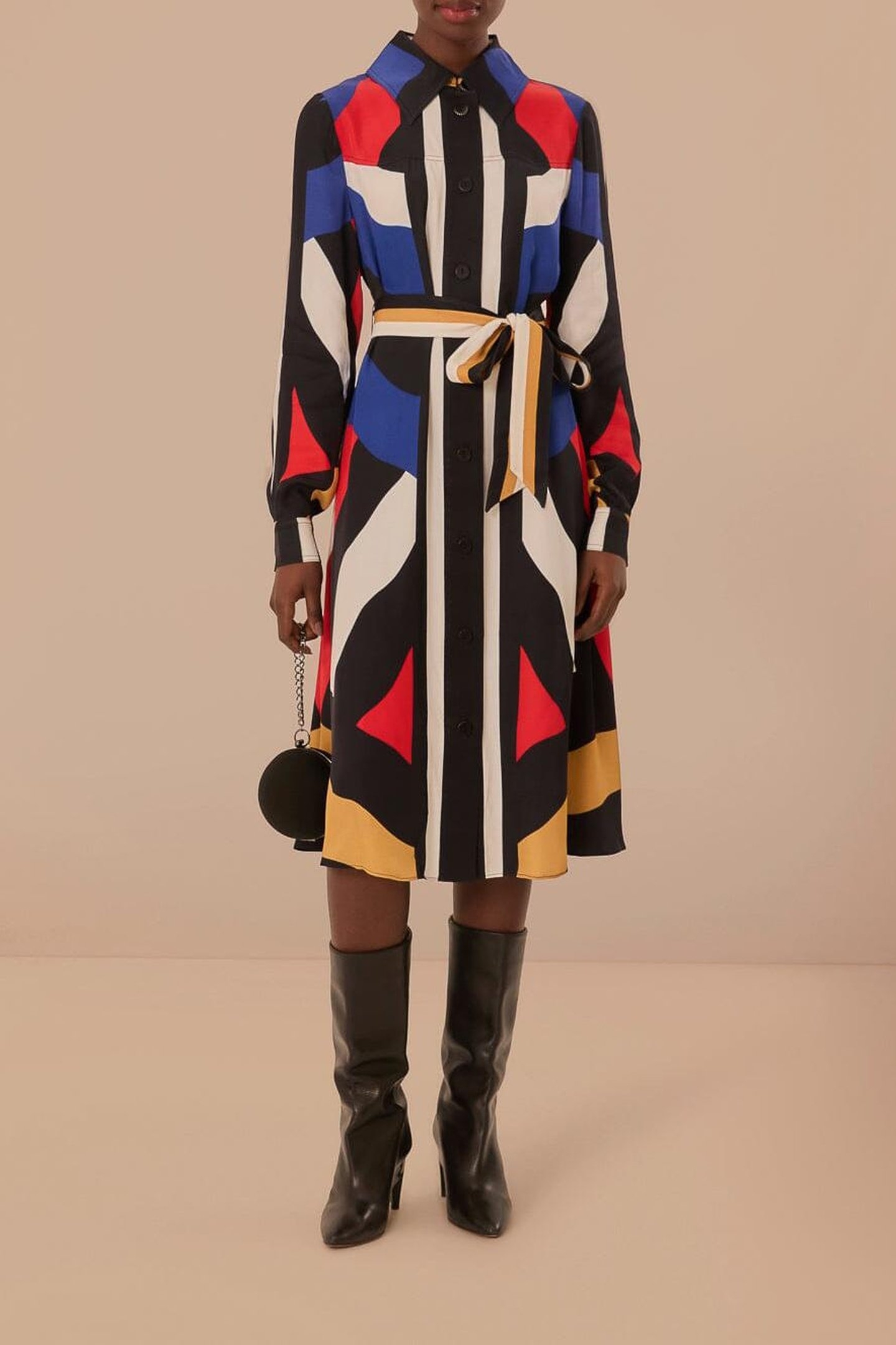 AMANDA STRIPES MULTICOLOR CHEMISE MIDI DRESS 1