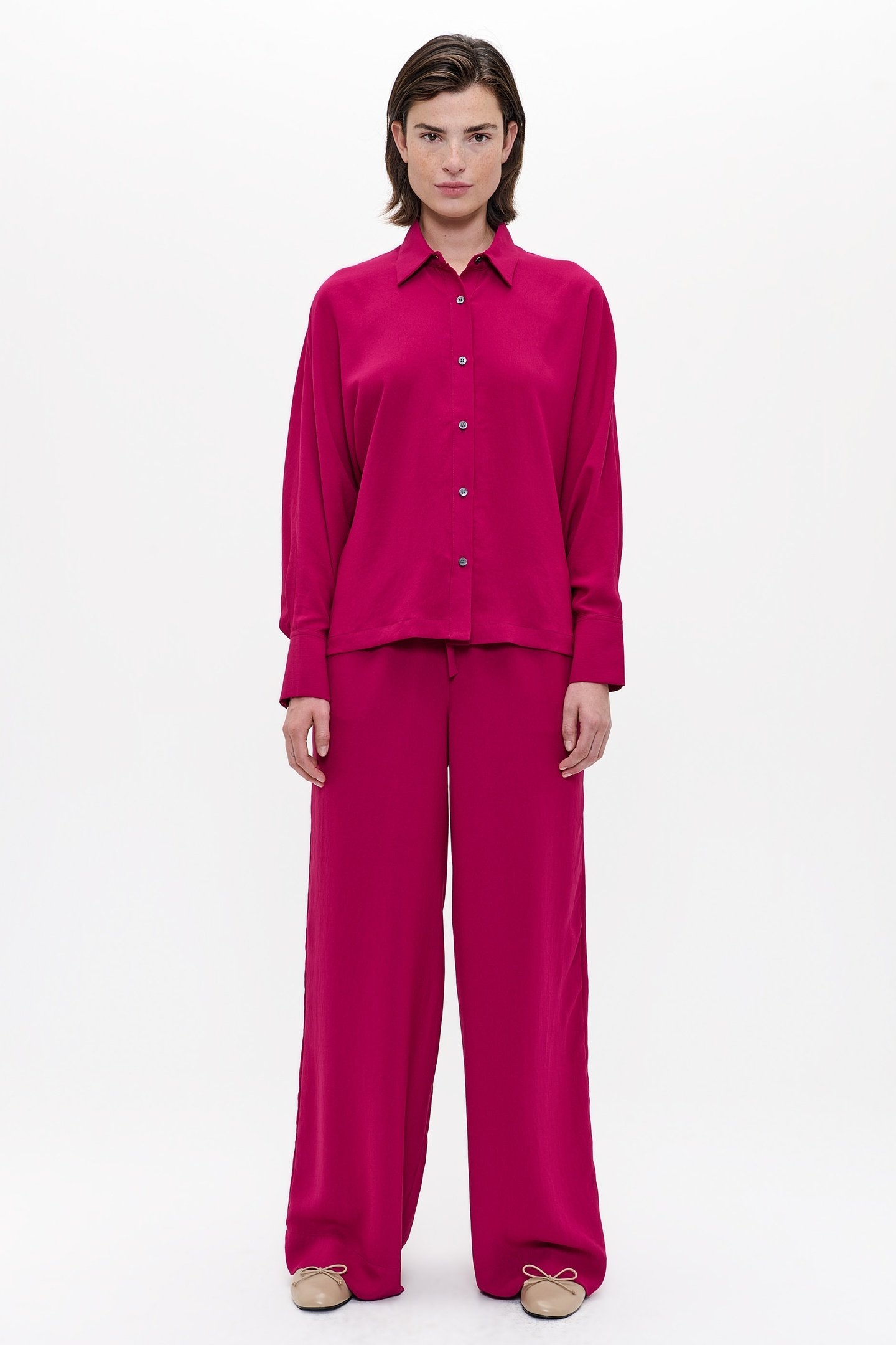 FLUID BAT-SLEEVE SHIRT DEEP PLUM 1