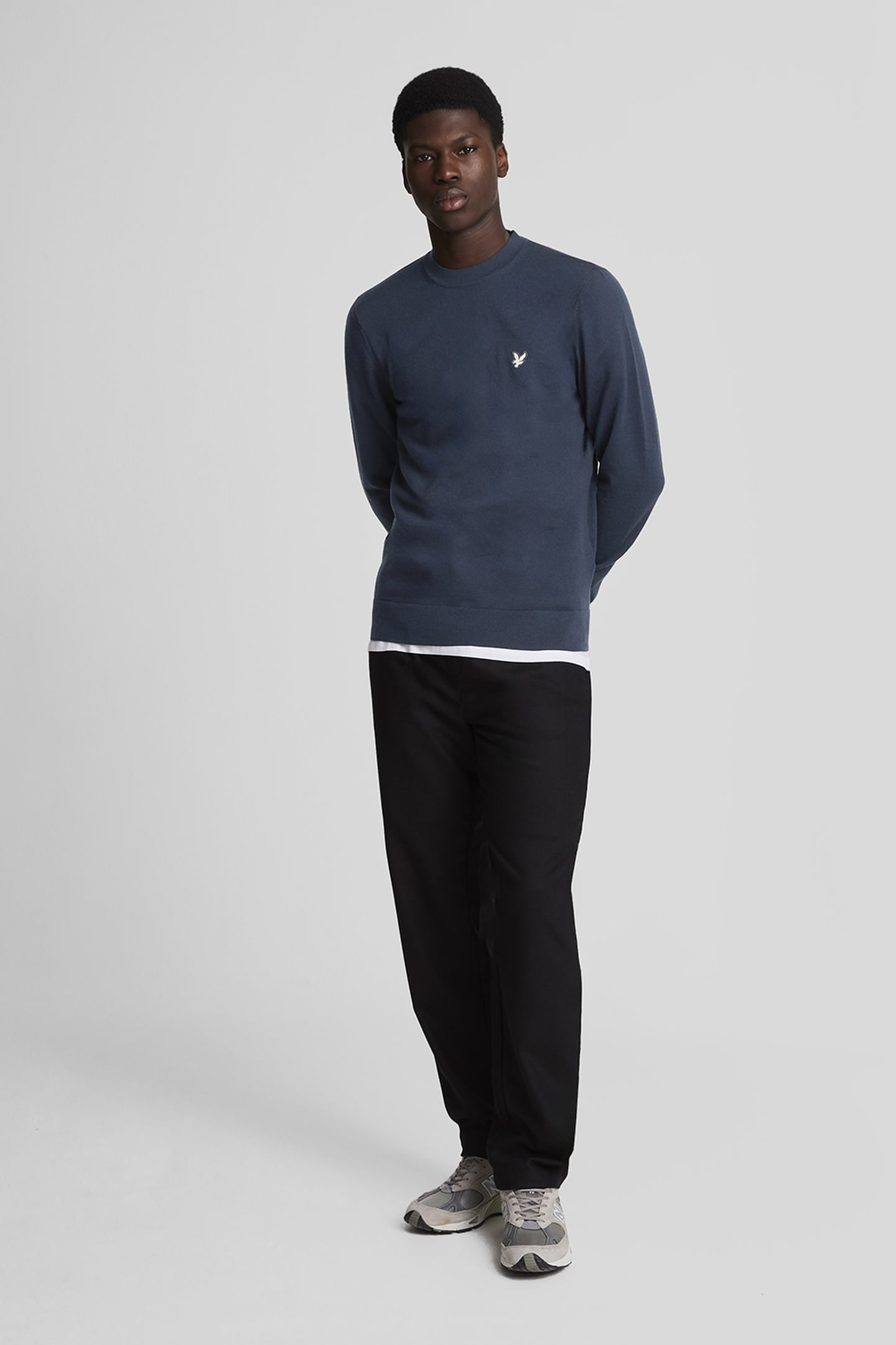 MERINO CREW NECK JUMPER MIDNIGHT NAVY 1