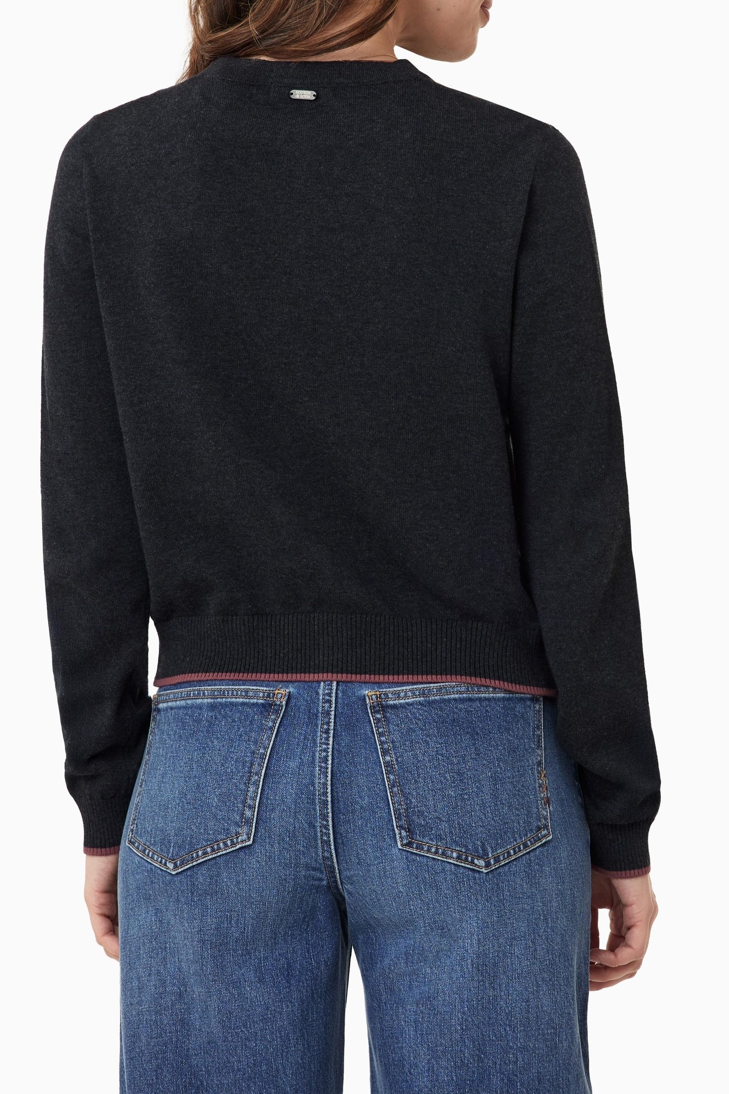 CREW NECK CARDIGAN CHARCOAL GREY HEATHER 3