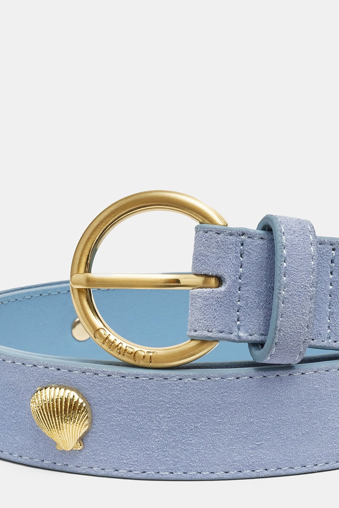 STUDDED SHELL BELT POOL BLUE 2